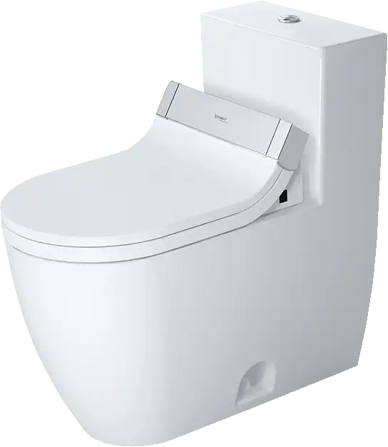 Duravit ME by Starck 1.32/0.92 GPF Dual Flush Rimless Elongated One Piece Toilet in White, Top Push Button Flush - Seat Sold Separately