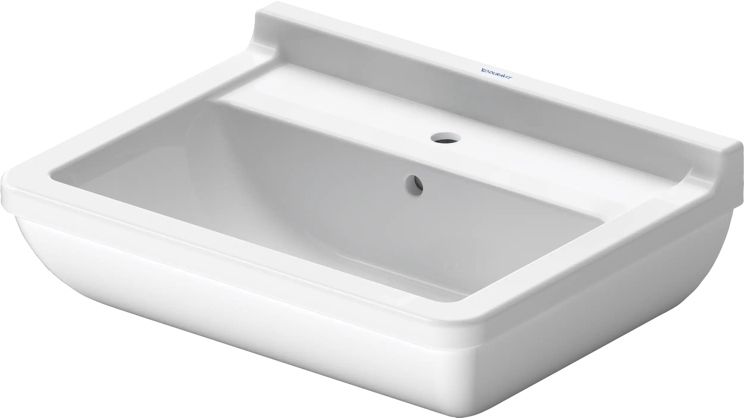 Duravit Starck 3 21 5/8'' Rectangular Wall Mounted Sink in White with Single Faucet Hole and with Overflow