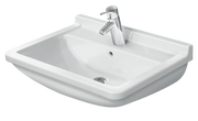 Duravit Starck 3 23 5/8'' Rectangular Wall Mounted Sink in White with Single Faucet Hole and with Overflow
