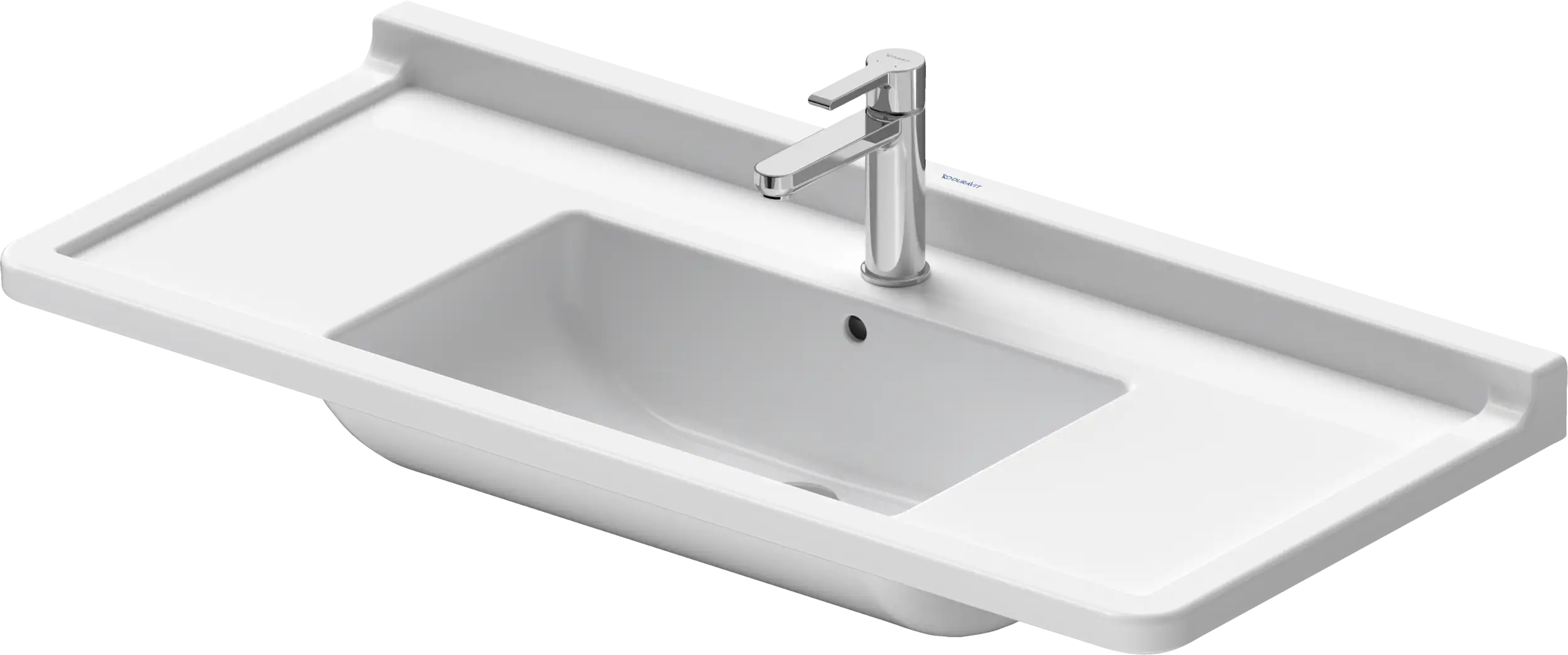 Duravit Starck 3 41 3/8'' Rectangular Wall Mounted Sink in White with Single Faucet Hole and with Overflow