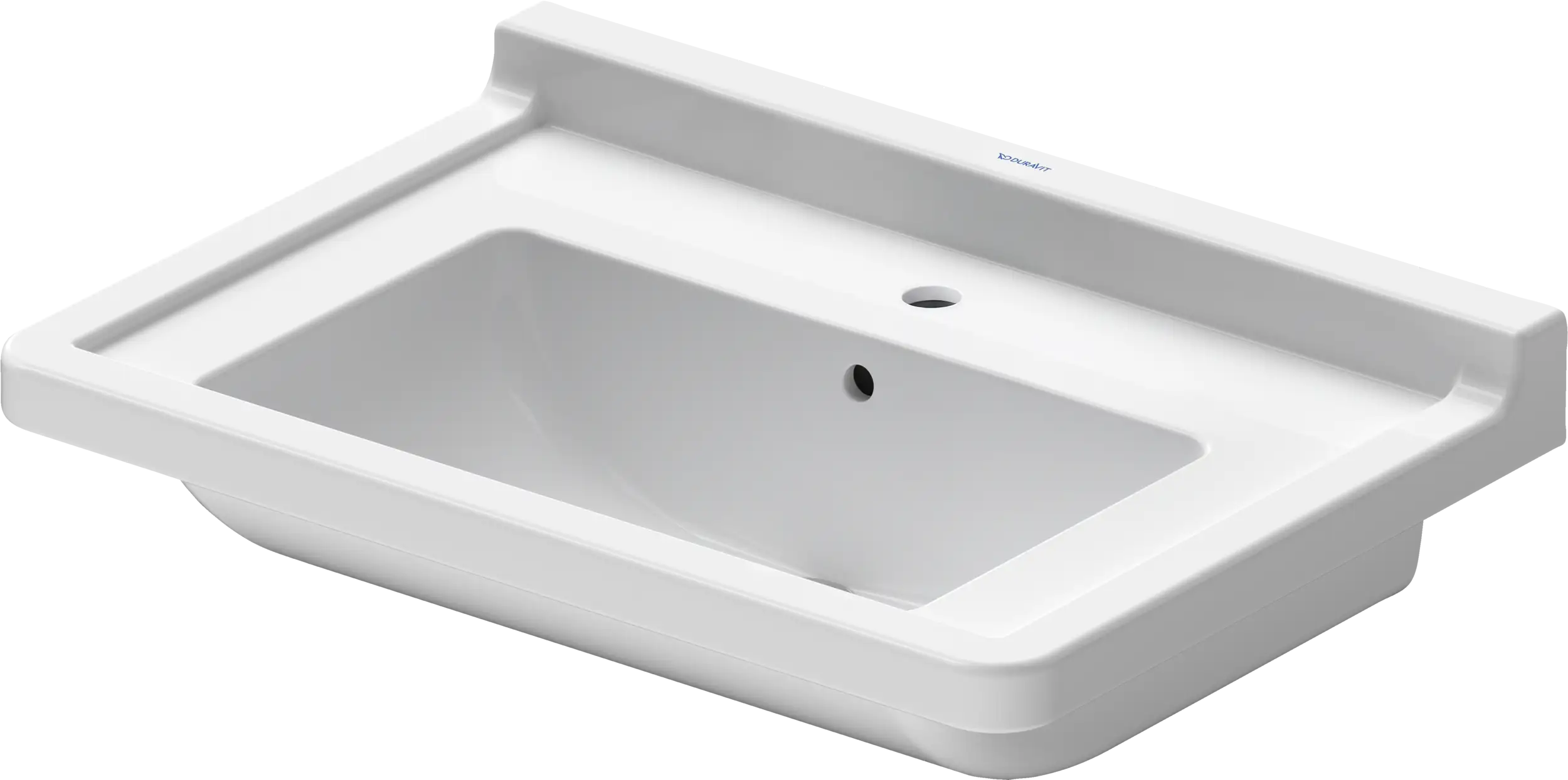 Duravit Starck 3 27 1/2'' Rectangular Wall Mounted Sink in White with Single Faucet Hole and with Overflow