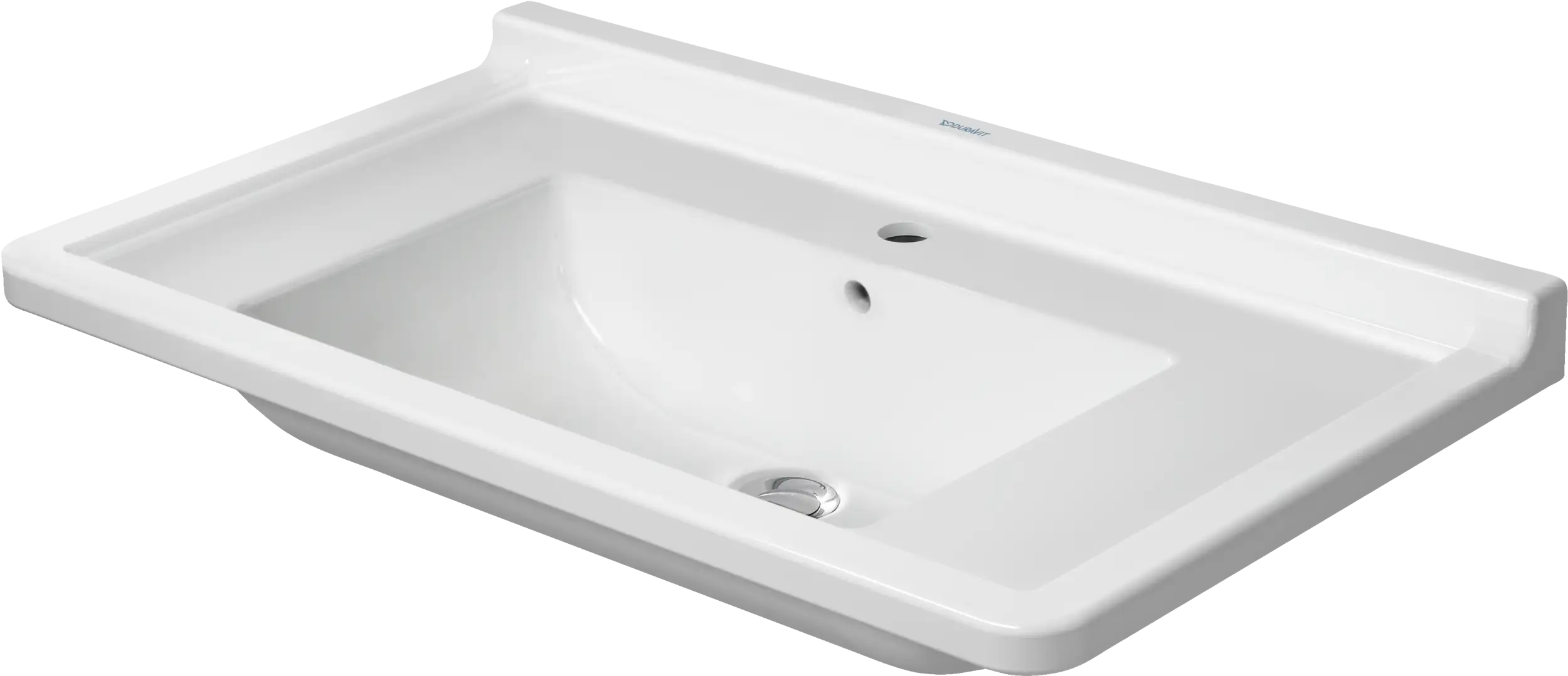 Duravit Starck 3 33 1/2'' Rectangular Wall Mounted Sink in White with Single Faucet Hole and with Overflow