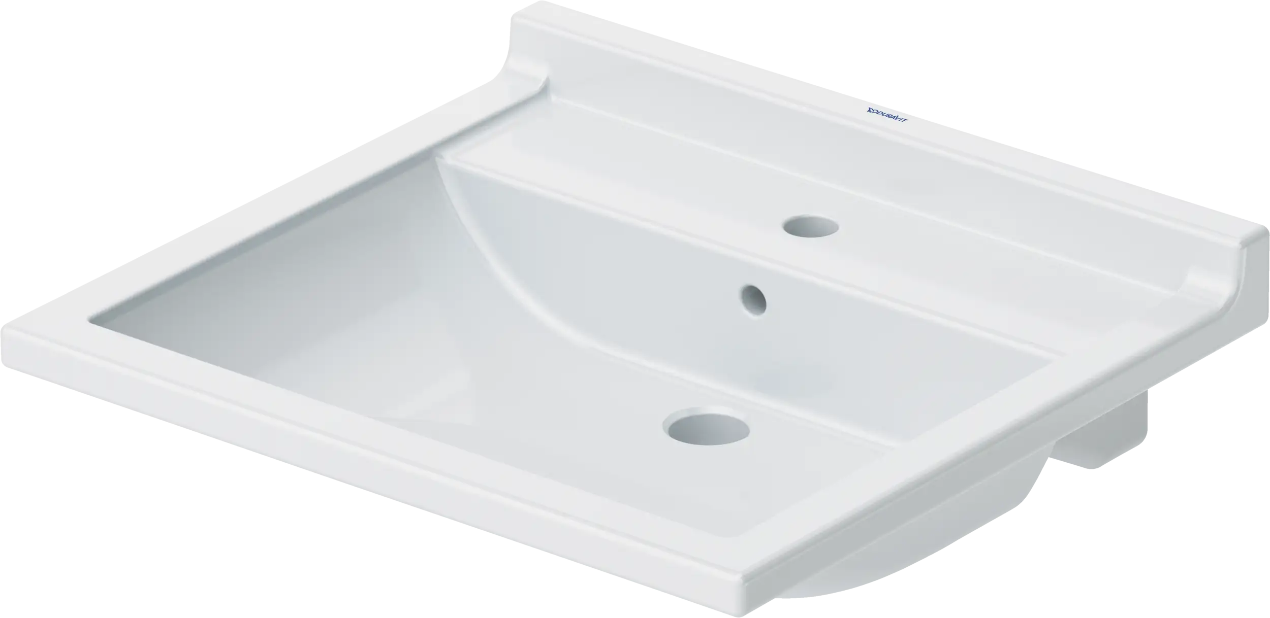 Duravit Starck 3 23 5/8'' Rectangular Wall Mounted Sink in White with Single Faucet Hole and with Overflow