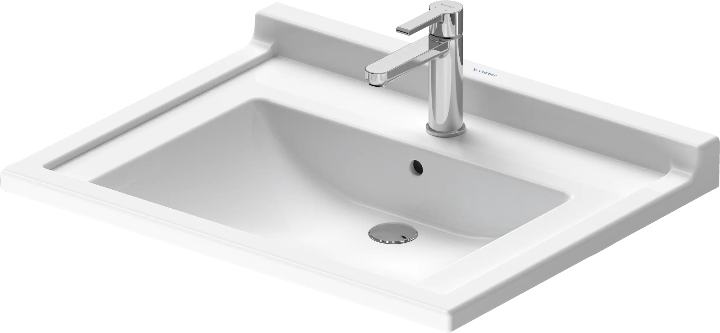 Duravit Starck 3 27 1/2'' Rectangular Wall Mounted Sink in White with Single Faucet Hole and with Overflow