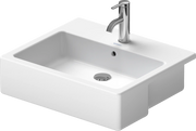 Duravit Vero 21 5/8'' Rectangular Semi-Recessed Sink in White with Single Faucet Hole and Overflow