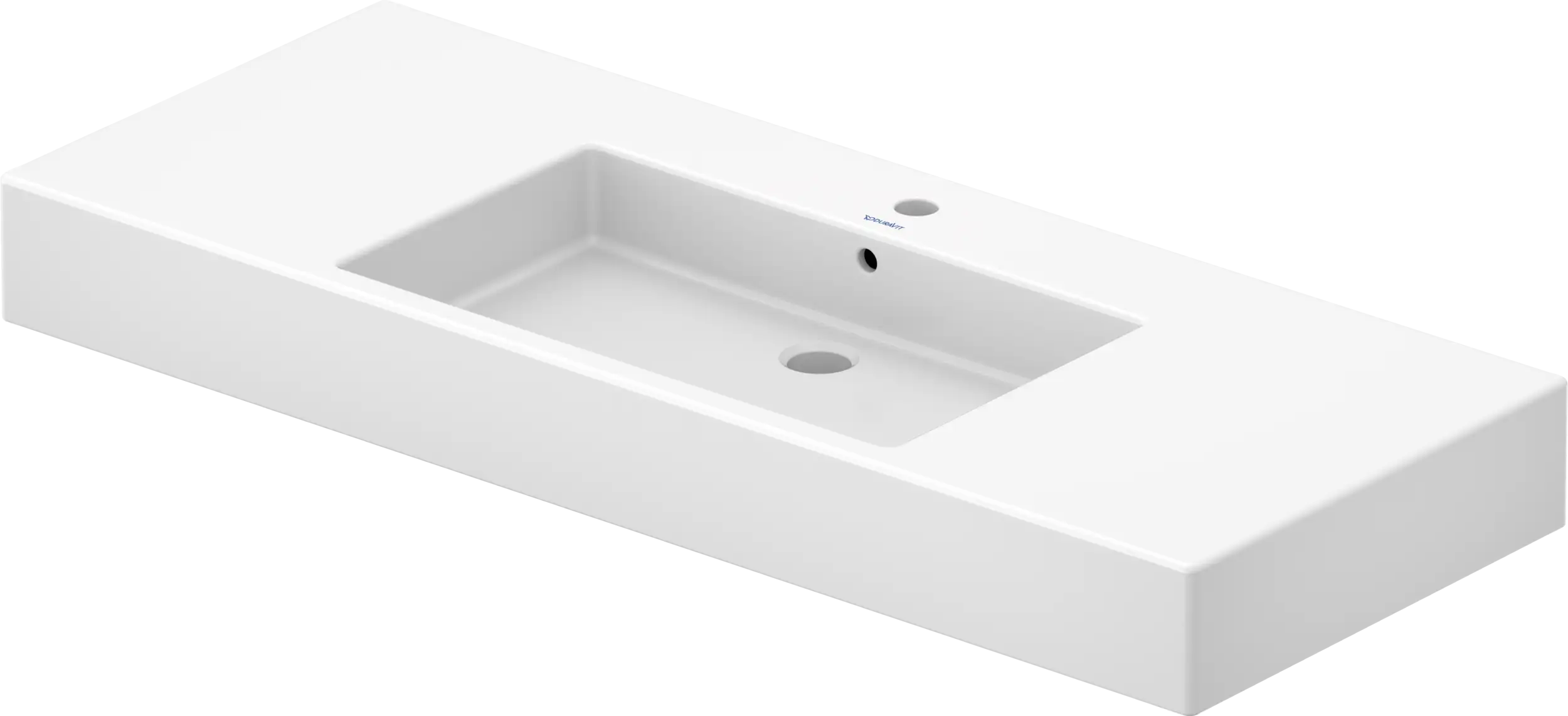 Duravit Vero 49 1/4'' Rectangular Wall Mounted Sink in White with Single Faucet Hole and with Overflow