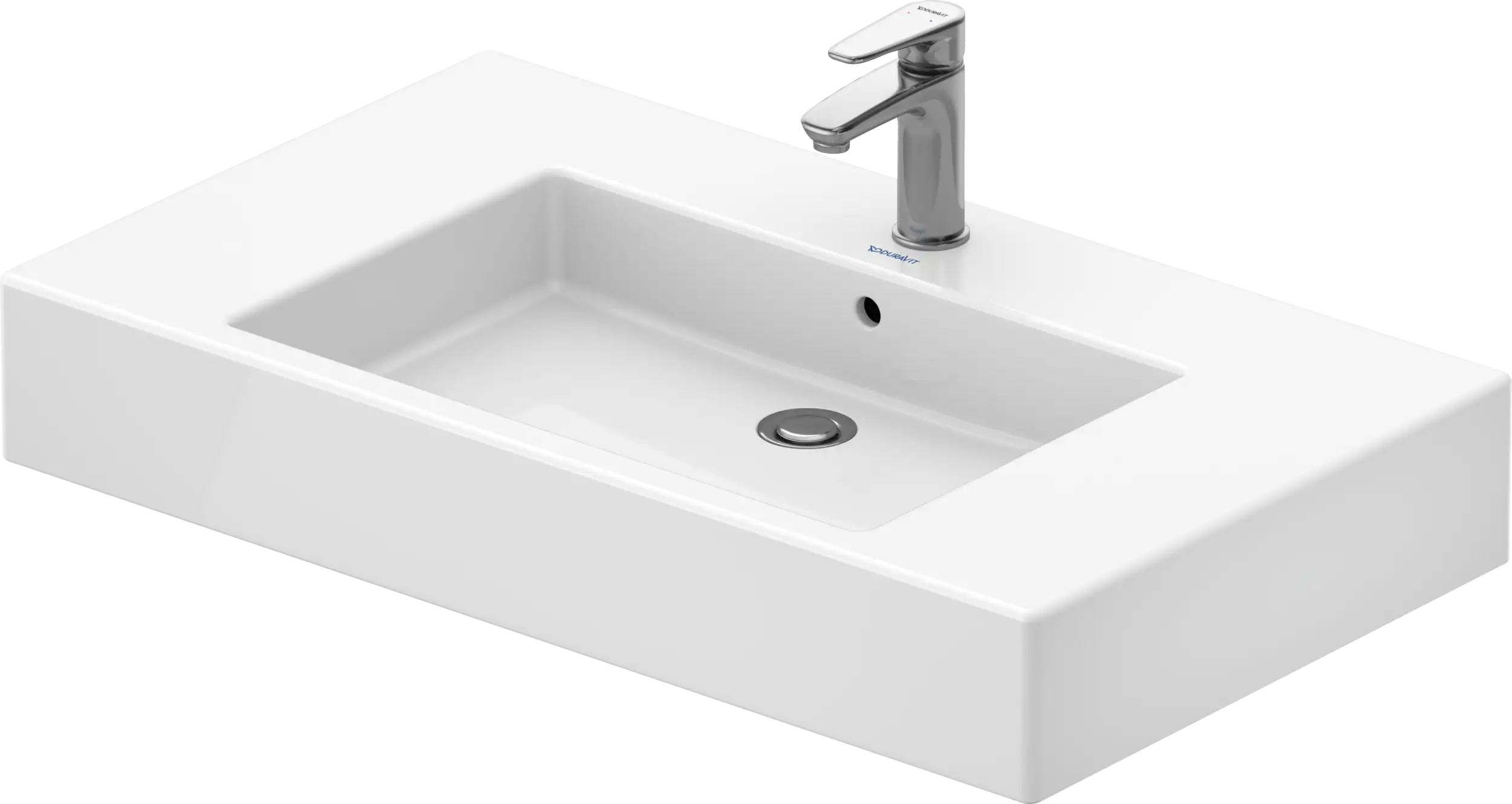 Duravit Vero 33 1/2'' Rectangular Wall Mounted Sink in White with Single Faucet Hole and with Overflow