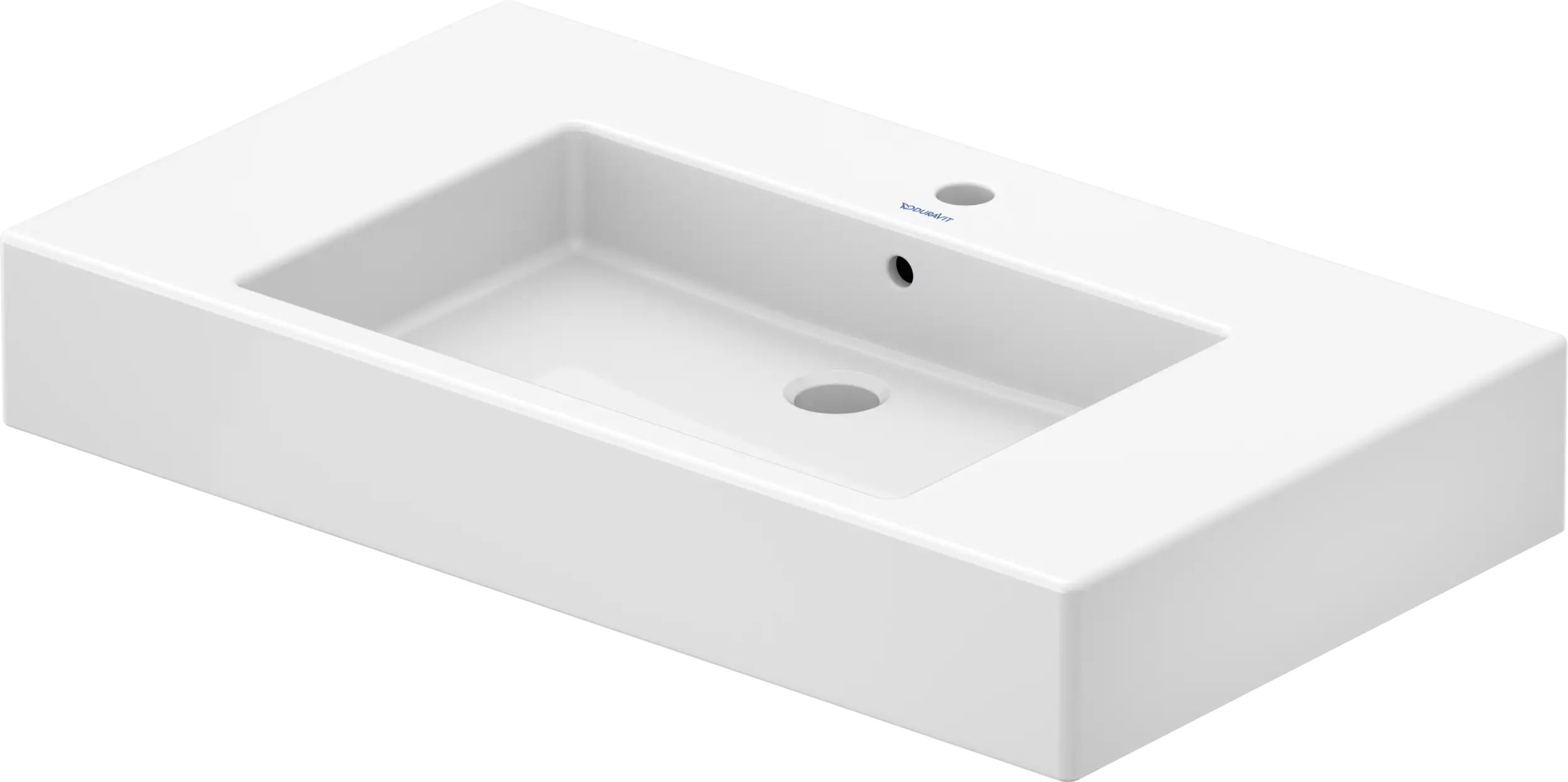 Duravit Vero 33 1/2'' Rectangular Wall Mounted Sink in White with Single Faucet Hole and with Overflow