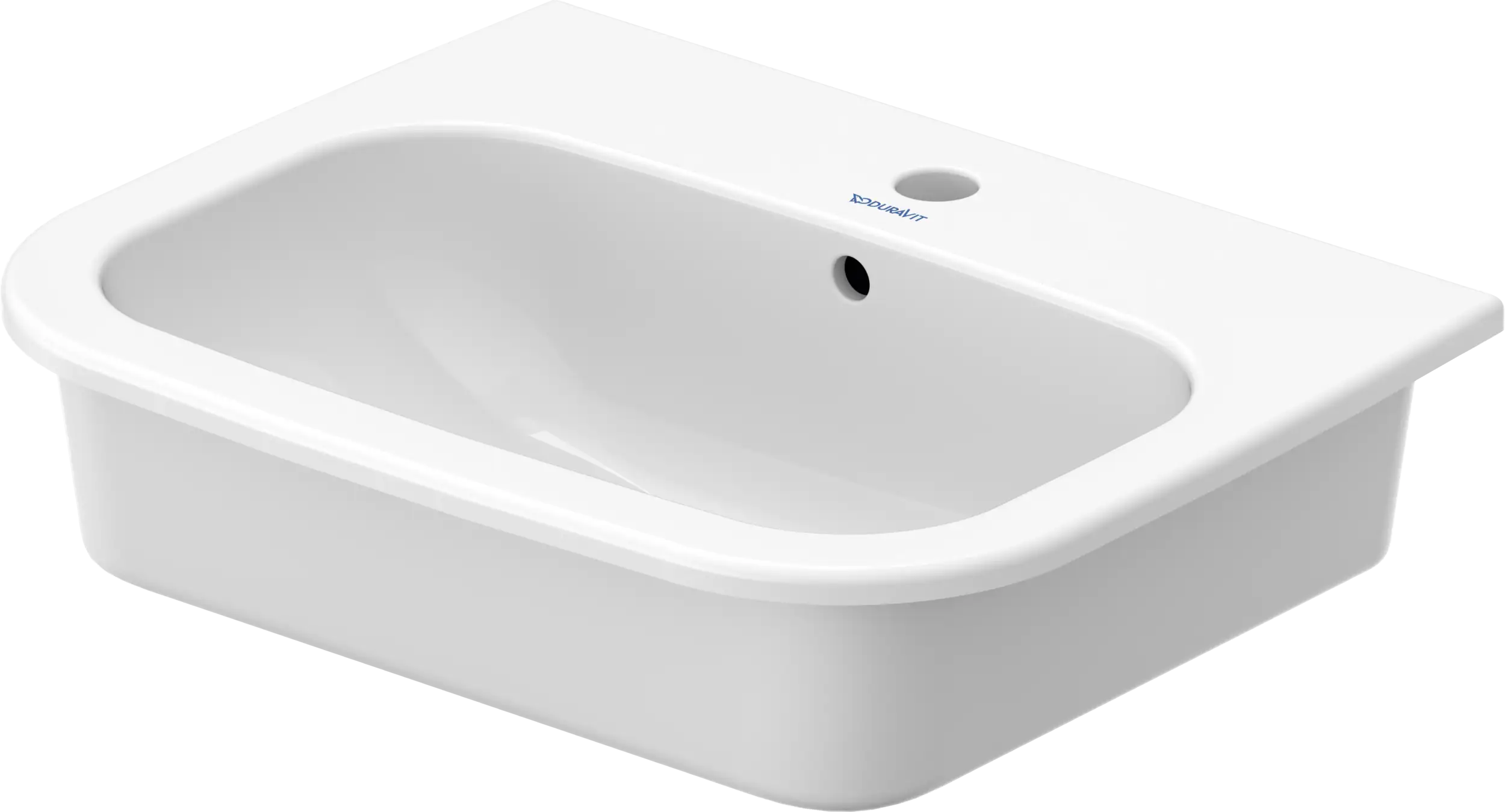 Duravit D-Code 21 1/2'' Rectangular Drop In Sink in White with Single Faucet Hole and Overflow