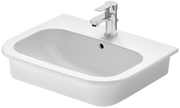 Duravit D-Code 21 1/2'' Rectangular Drop In Sink in White with Single Faucet Hole and Overflow