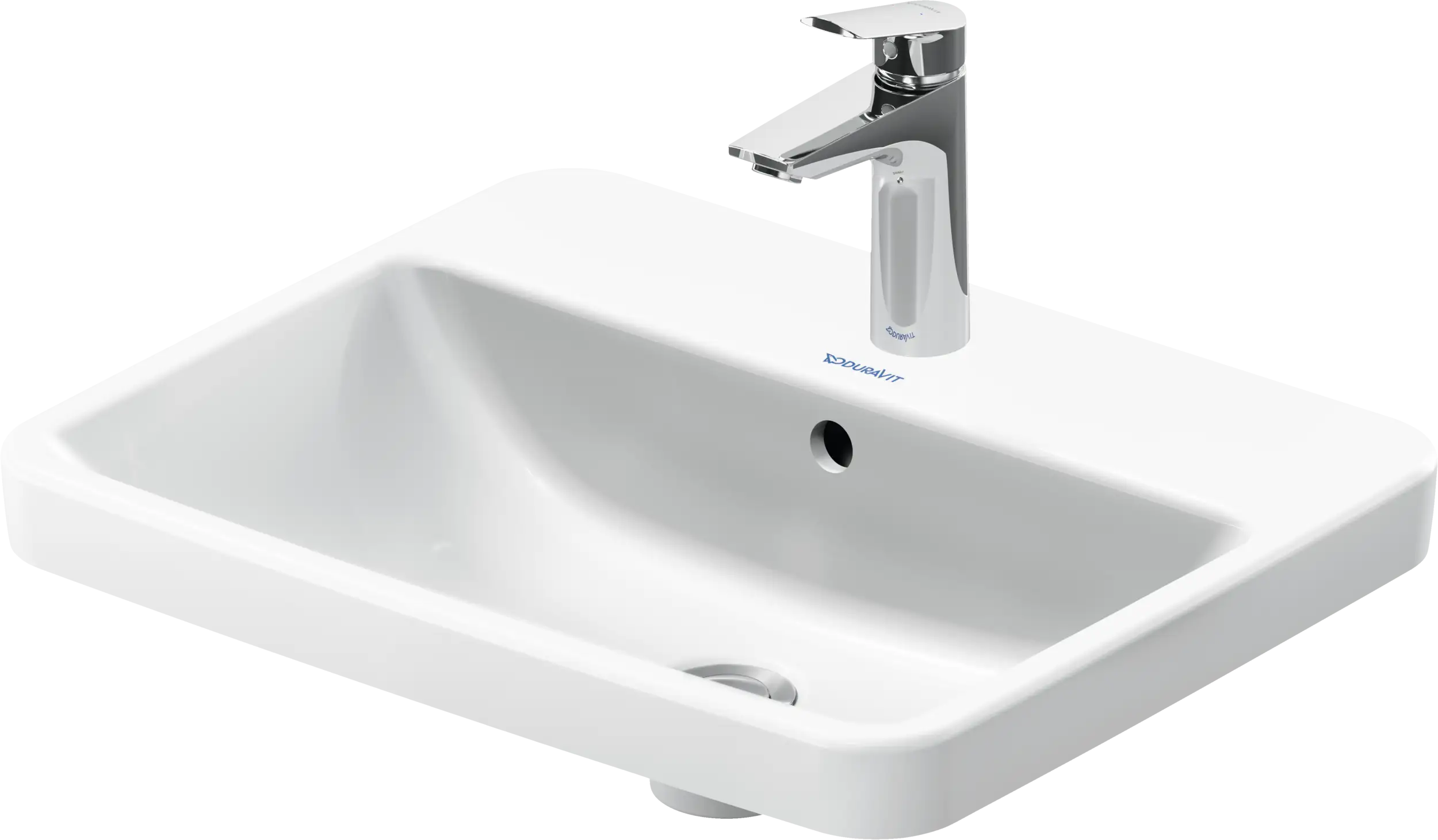 Duravit No.1 21 5/8'' Rectangular Drop In Sink in White with Single Faucet Hole and Overflow
