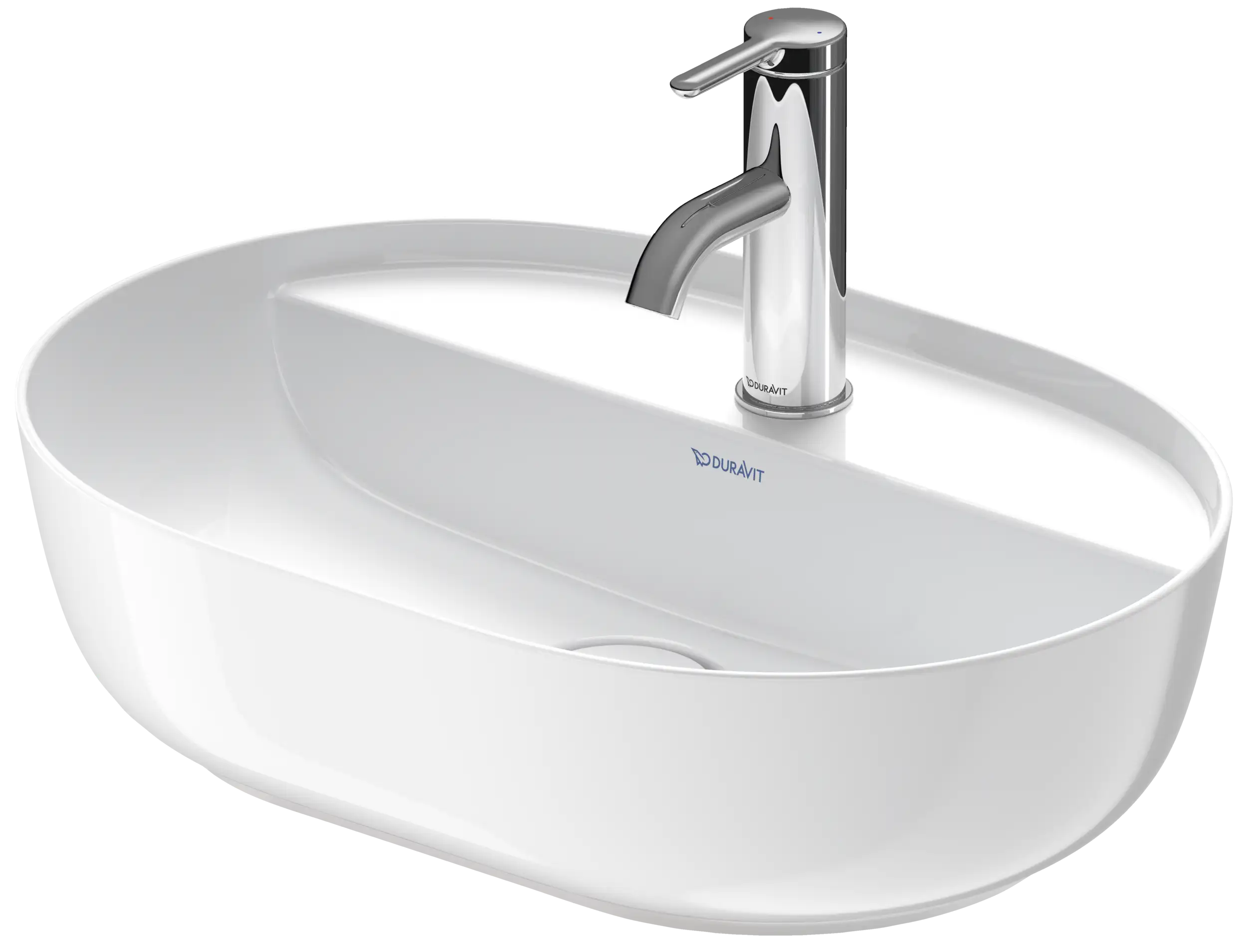 Duravit Luv 19 1/4'' Oval Vessel Sink in White with Single Faucet Hole and