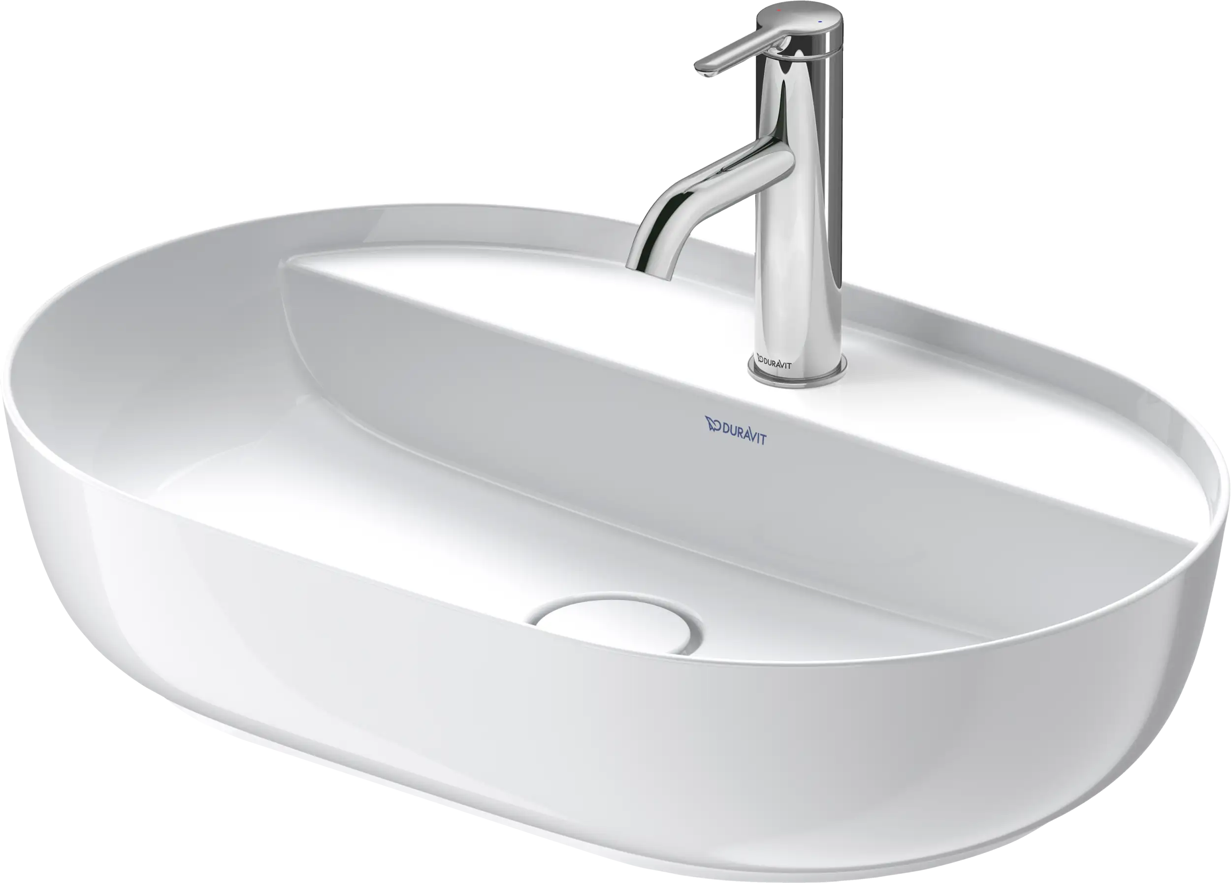 Duravit Luv 23 5/8'' Oval Vessel Sink in White with Single Faucet Hole and