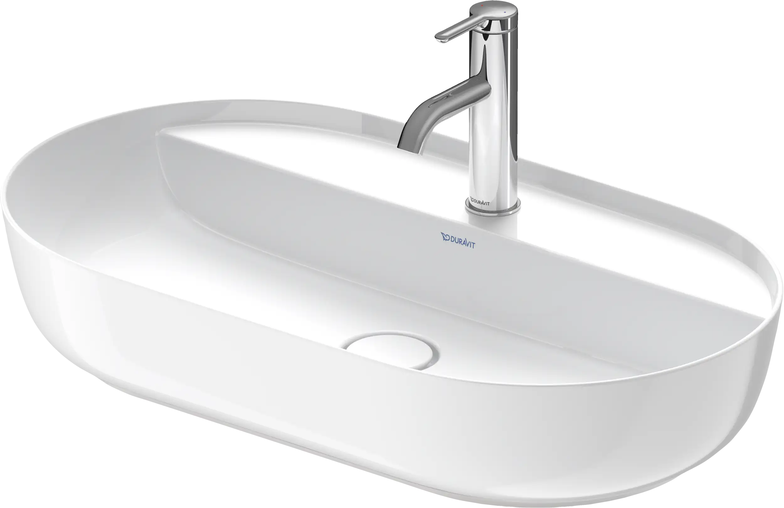 Duravit Luv 27 1/8'' Oval Vessel Sink in White with Single Faucet Hole and