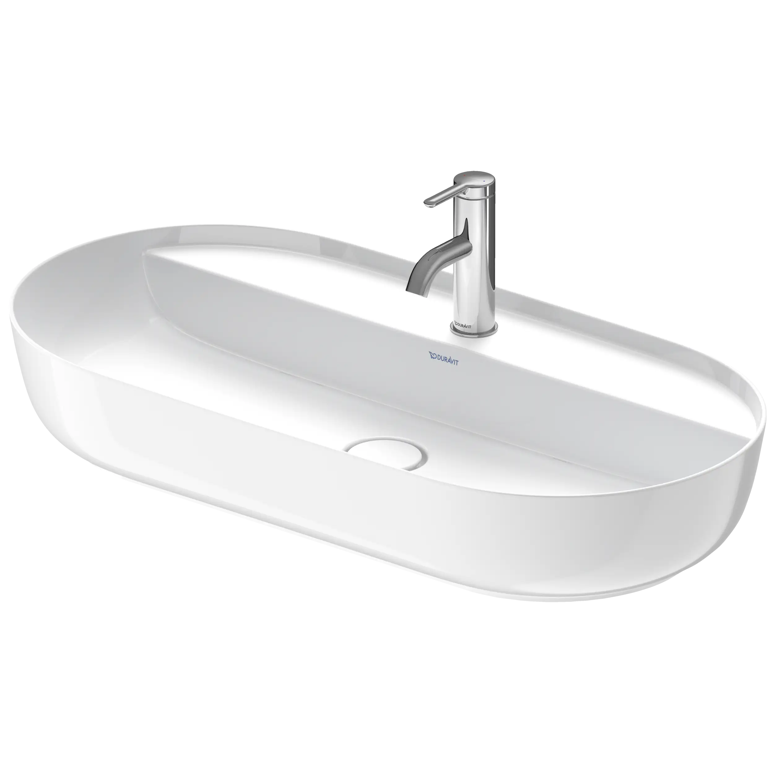 Duravit Luv 31 1/2'' Oval Vessel Sink in White with Single Faucet Hole and