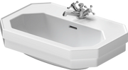 Duravit 1930 series 23 5/8'' Octagonal Wall Mounted Sink in White with Single Faucet Hole and with Overflow