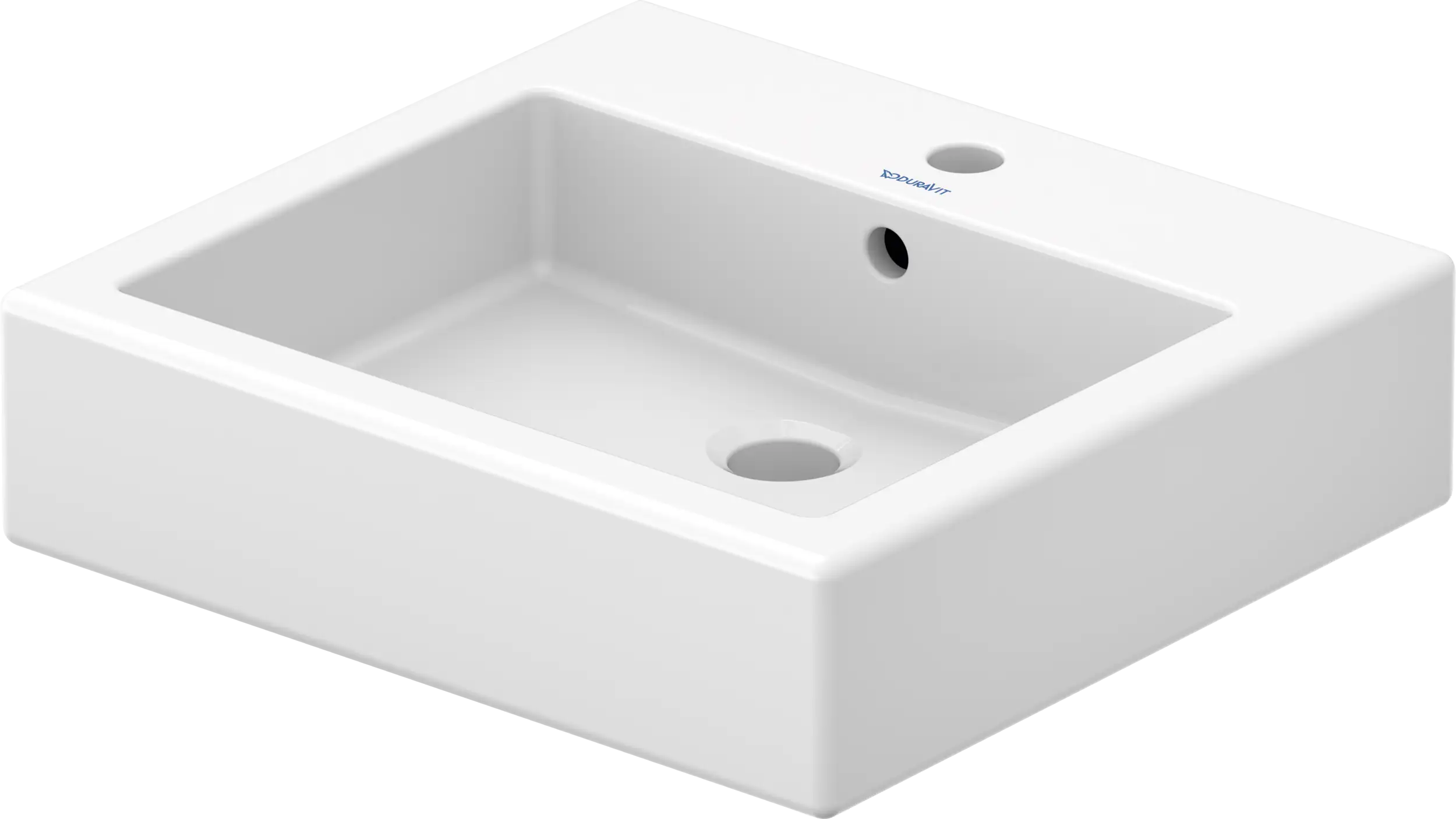 Duravit Vero 19 5/8'' Rectangular Vessel Sink in White with Single Faucet Hole and with Overflow