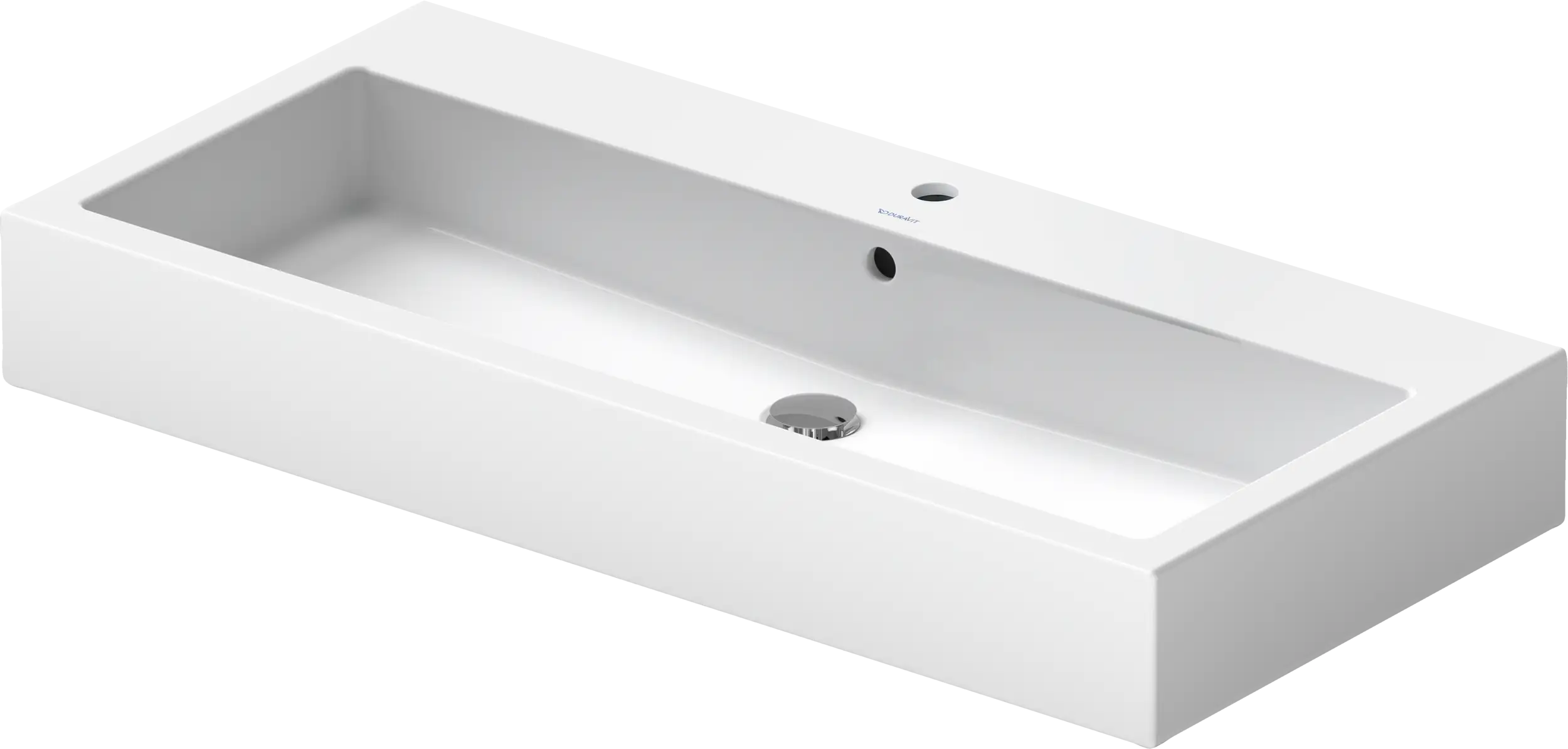 Duravit Vero 39 3/8'' Rectangular Wall Mounted Sink in White with Single Faucet Hole and with Overflow