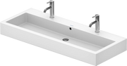Duravit Vero 47 1/4'' Rectangular Vessel Sink in White with Two Sets of Single Faucet Holes and with Overflow
