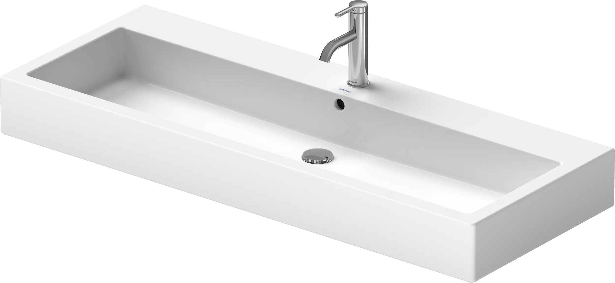 Duravit Vero 47 1/4'' Rectangular Wall Mounted Sink in White with Single Faucet Hole and with Overflow