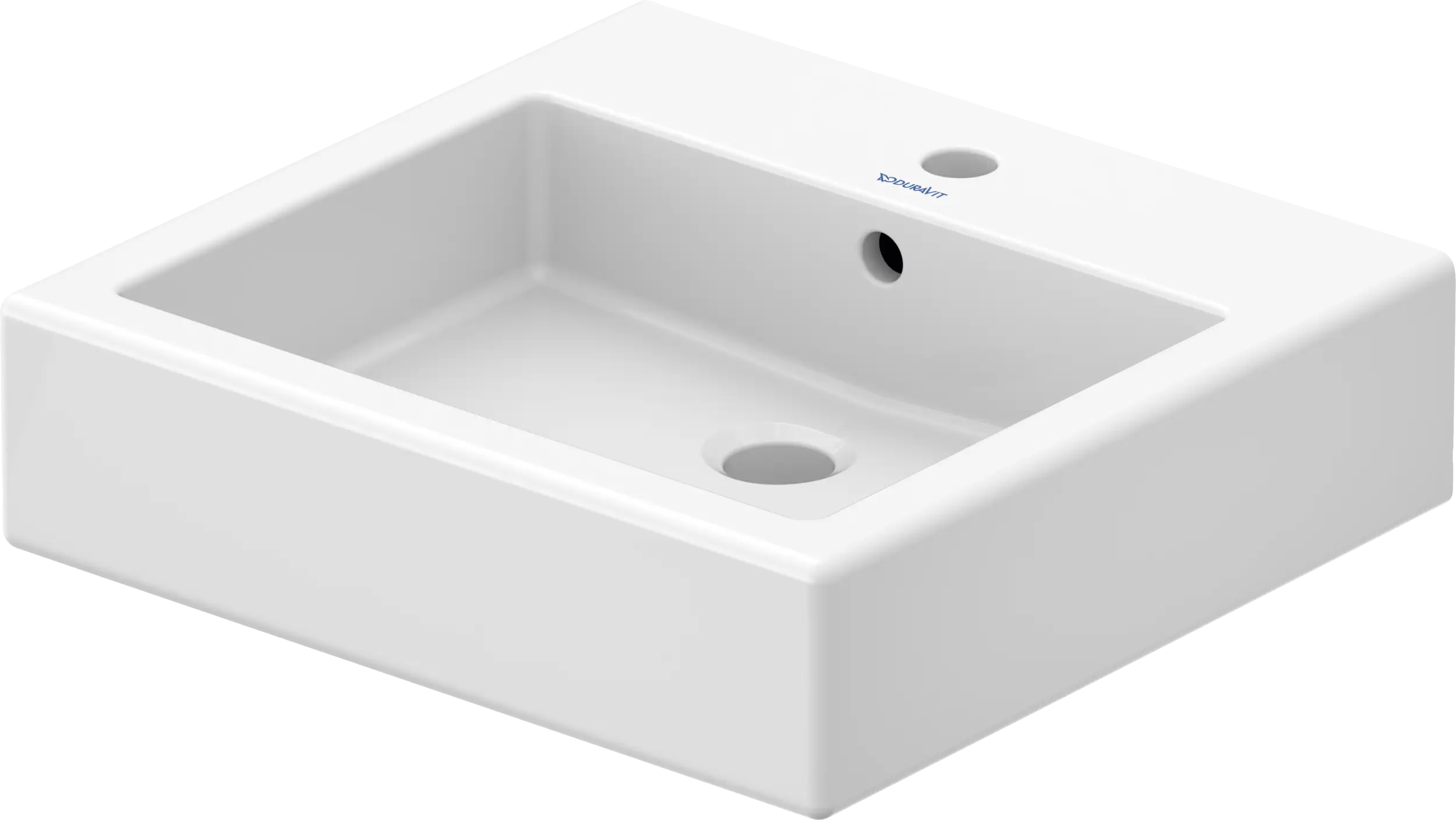Duravit Vero 19 5/8'' Rectangular Vessel Sink in White with Single Faucet Hole and with Overflow