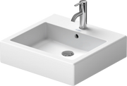 Duravit Vero 19 5/8'' Rectangular Wall Mounted Sink in White with Single Faucet Hole and with Overflow