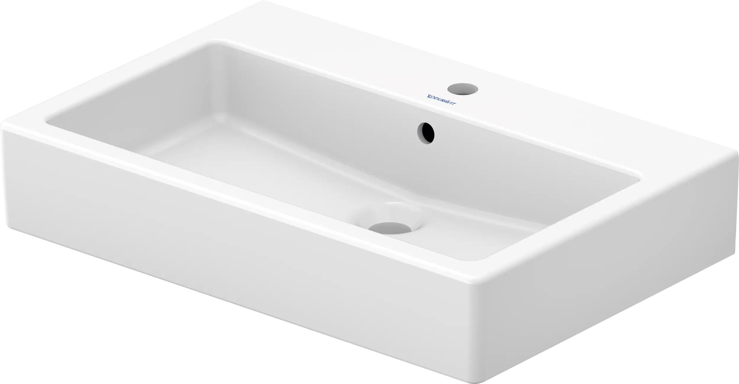 Duravit Vero 27 1/2'' Rectangular Vessel Sink in White with Single Faucet Hole and with Overflow