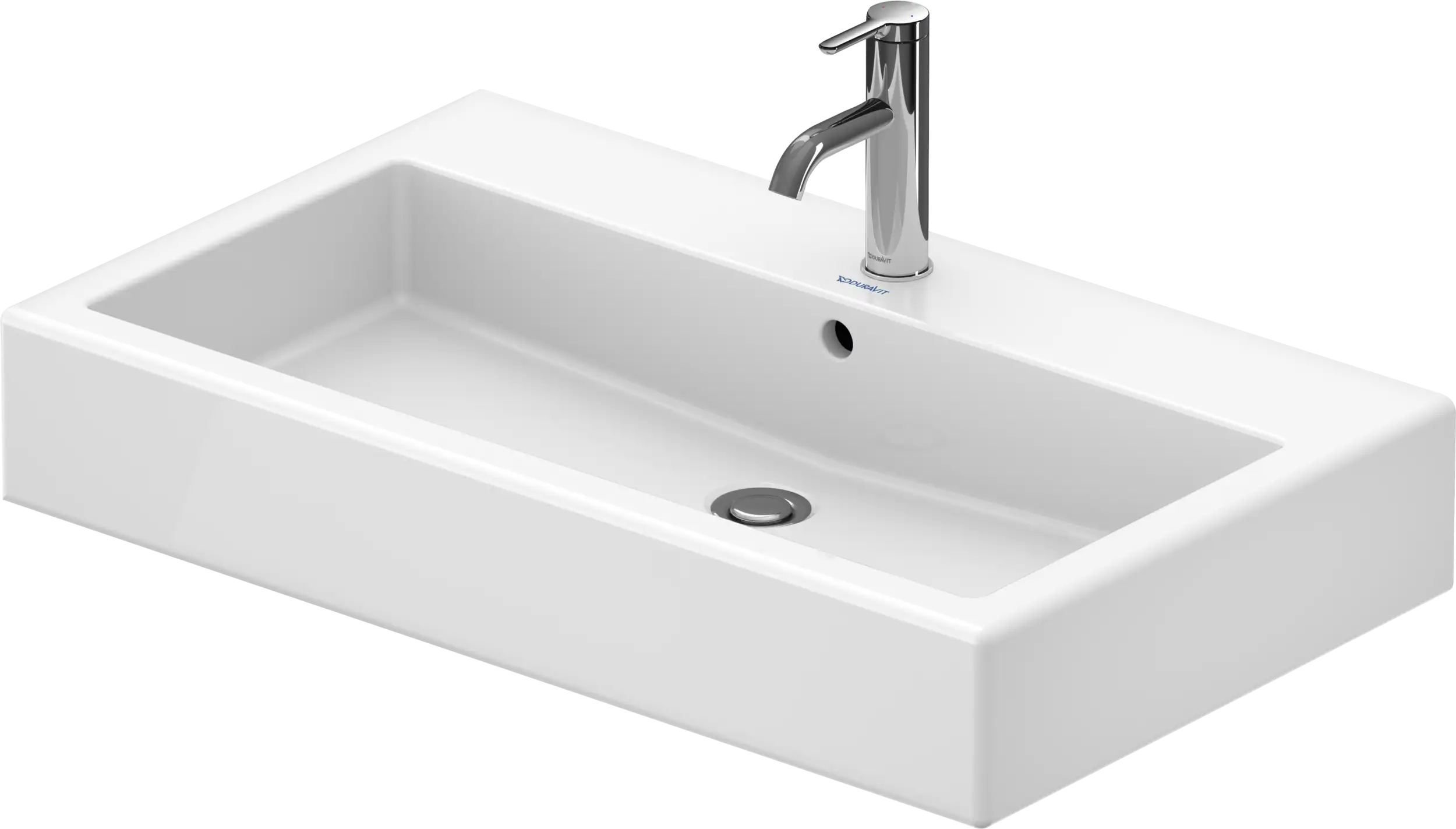 Duravit Vero 31 1/2'' Rectangular Vessel Sink in White with Single Faucet Hole and with Overflow