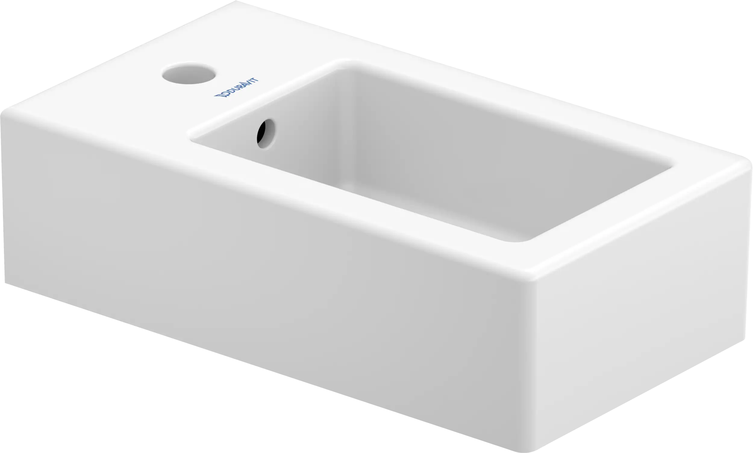 Duravit Vero 9 7/8'' Rectangular Wall Mounted Sink in White with Single Faucet Hole and with Overflow
