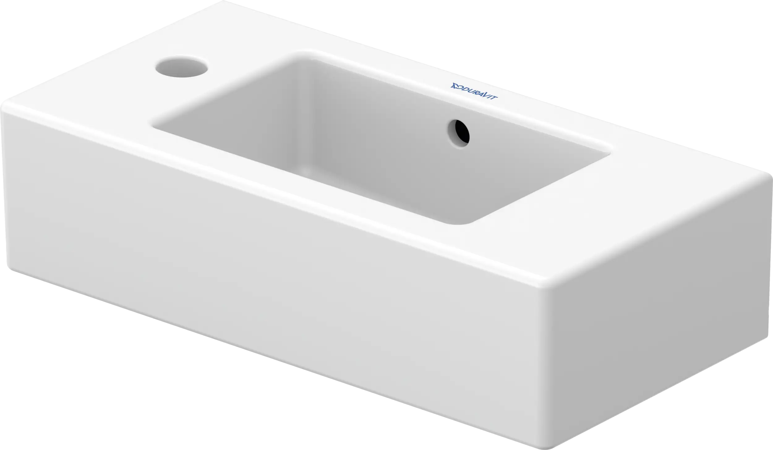 Duravit Vero 19 5/8'' Rectangular Wall Mounted Sink in White with Single Faucet Hole and with Overflow