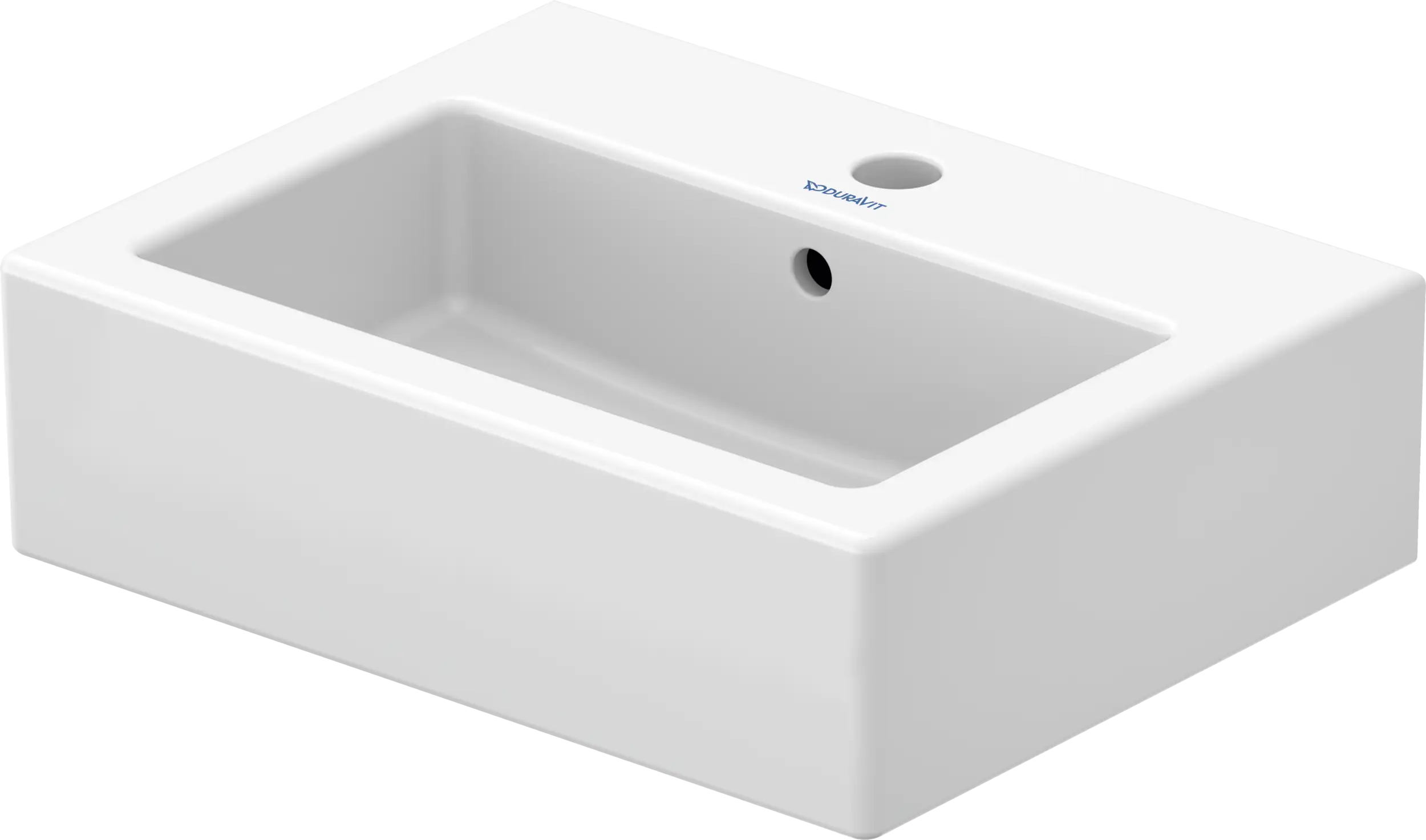 Duravit Vero 17 3/4'' Rectangular Wall Mounted Sink in White with Single Faucet Hole and with Overflow