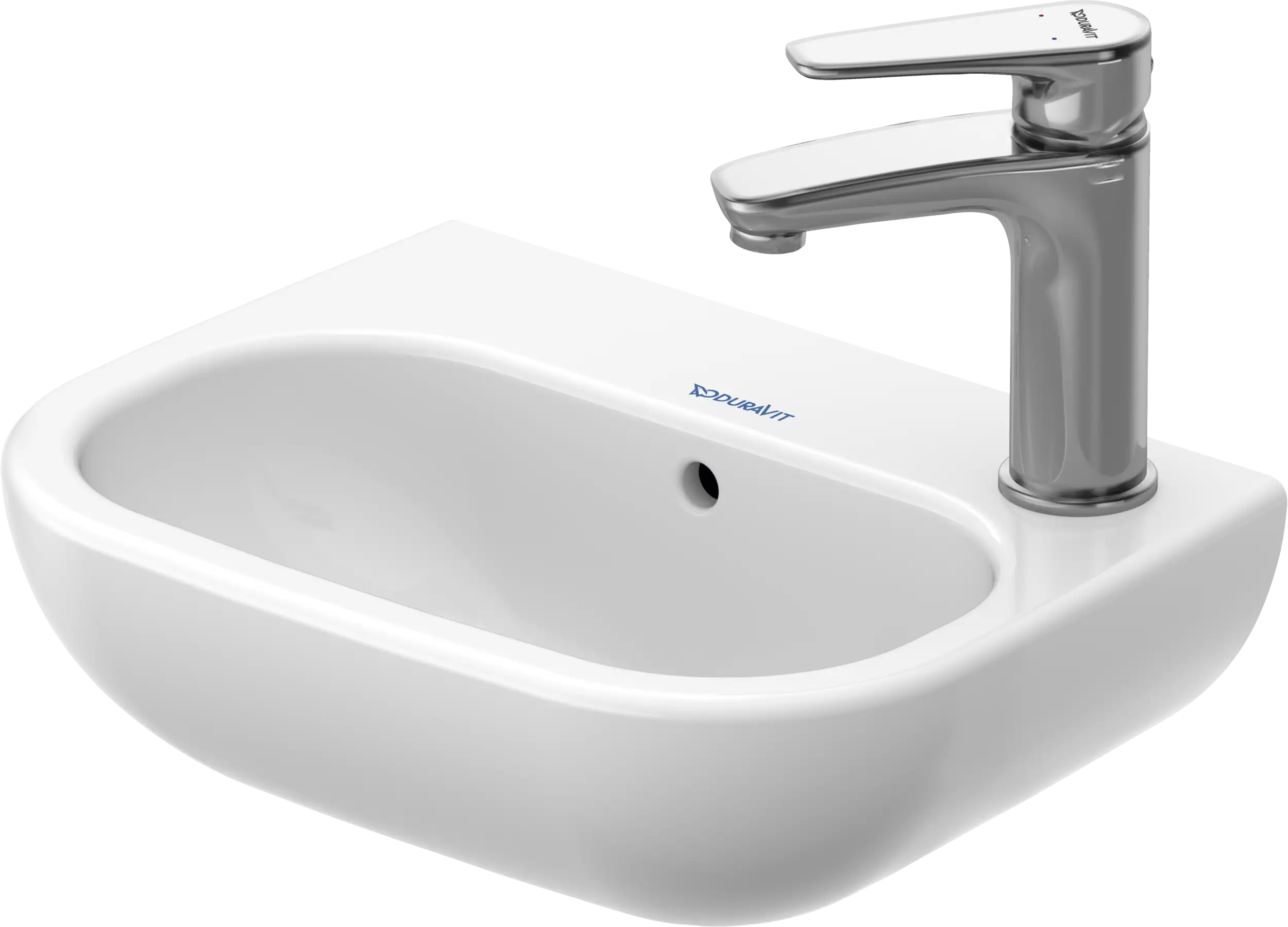 Duravit D-Code 14 1/8'' Rectangular Wall Mounted Sink in White with Single Faucet Hole and with Overflow