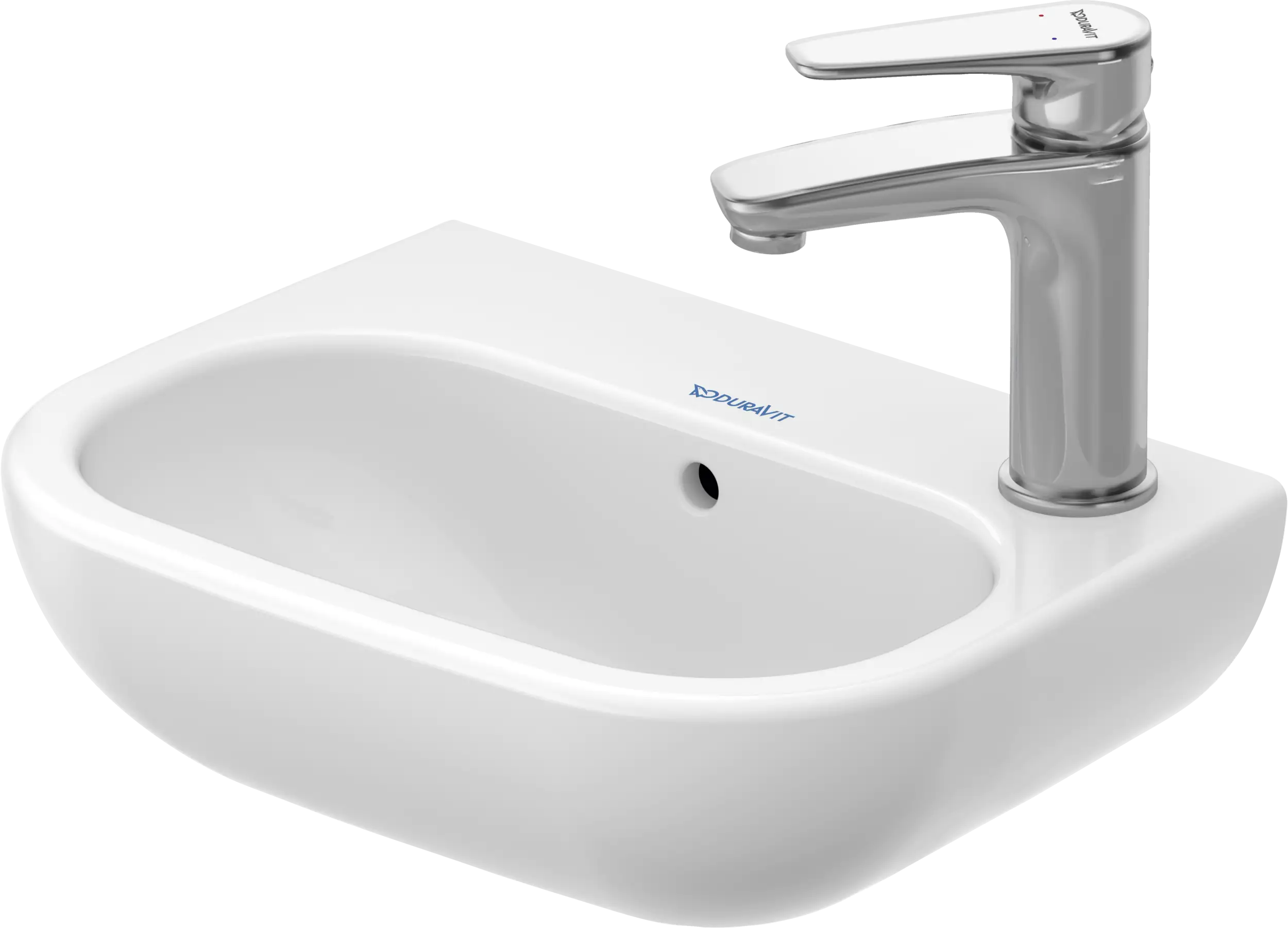 Duravit D-Code 14 1/8'' Rectangular Wall Mounted Sink in White with Single Faucet Hole and with Overflow