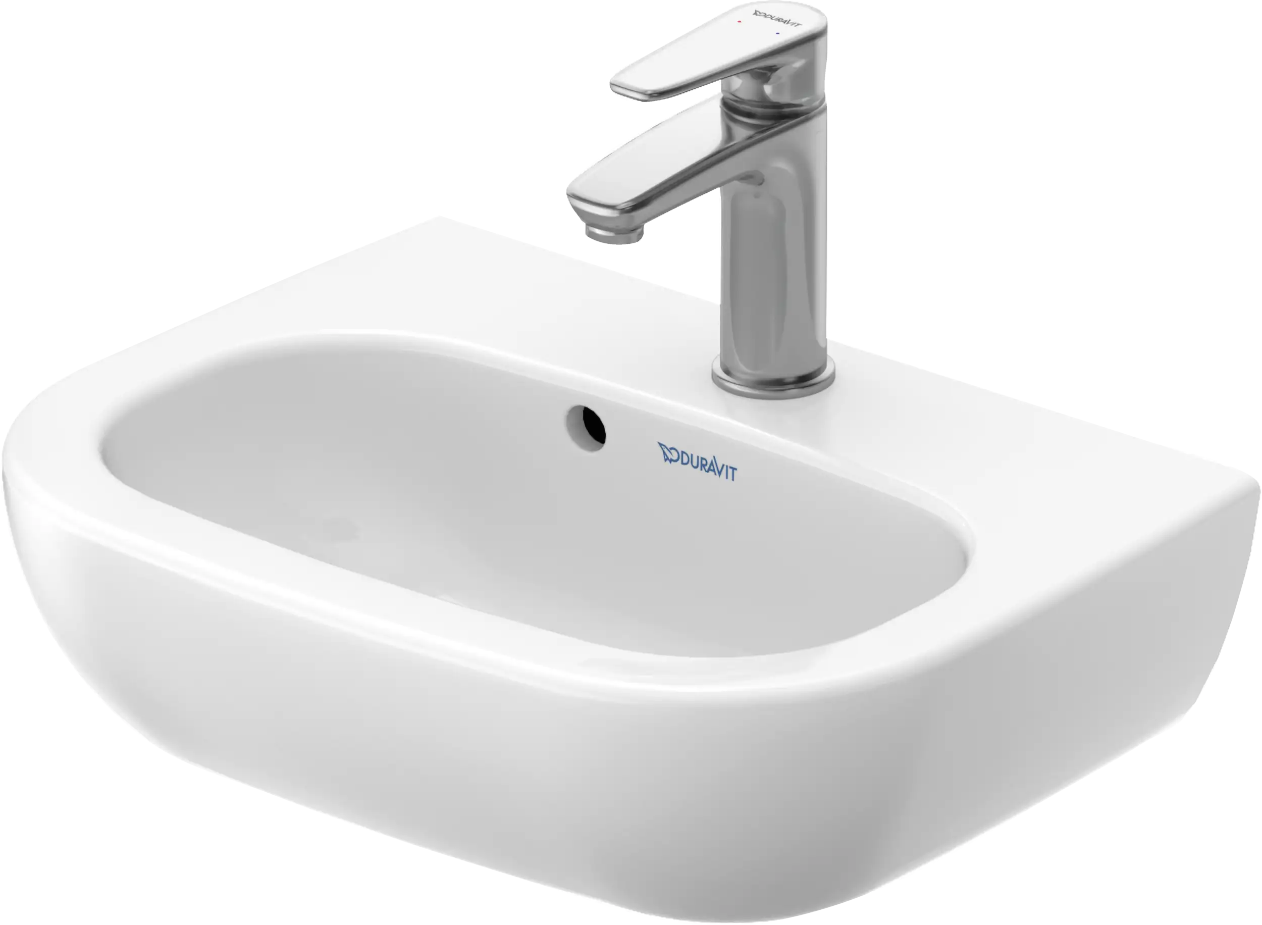 D-Code 17 3/4'' Rectangular Wall Mounted Sink in White with Single Faucet Hole and with Overflow