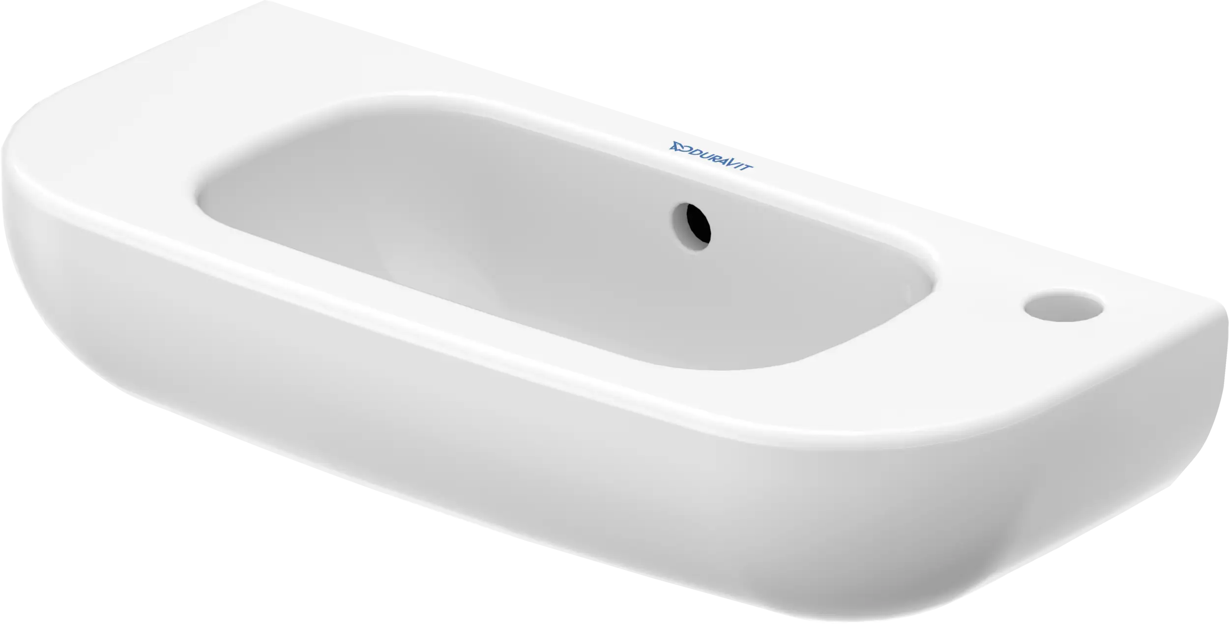 Duravit D-Code 19 5/8'' Rectangular Wall Mounted Sink in White with Single Faucet Hole and with Overflow