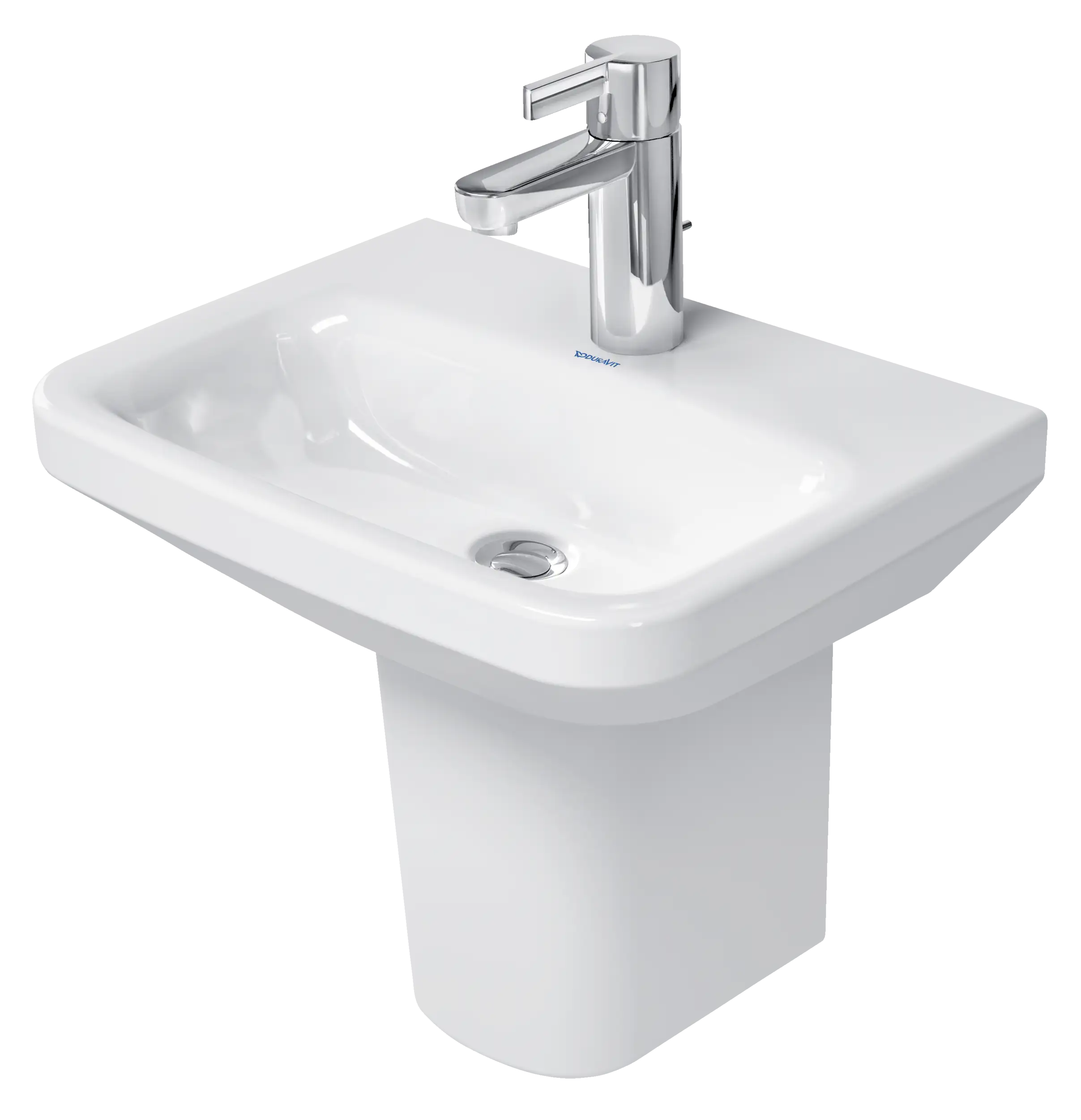 Duravit DuraStyle 17 3/4'' Rectangular Wall Mounted Sink in White with Single Faucet Hole and