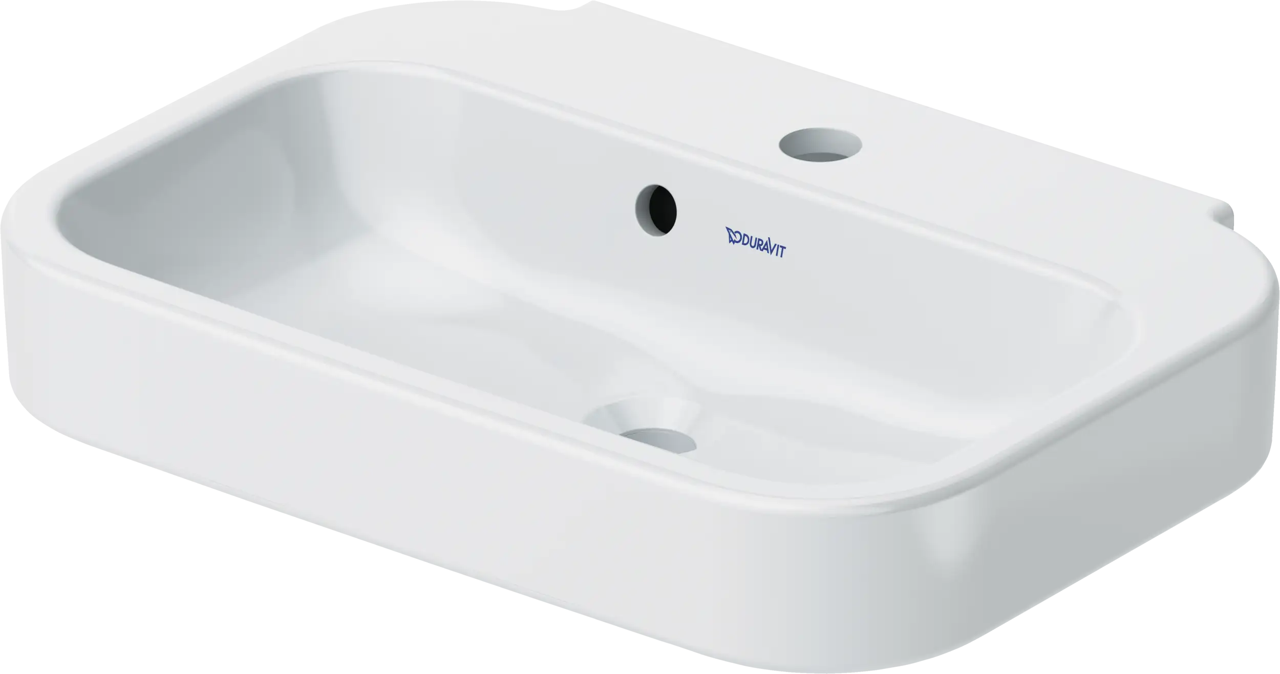Duravit Happy D.2 19 5/8'' Rectangular Wall Mounted Sink in White with Single Faucet Hole and with Overflow
