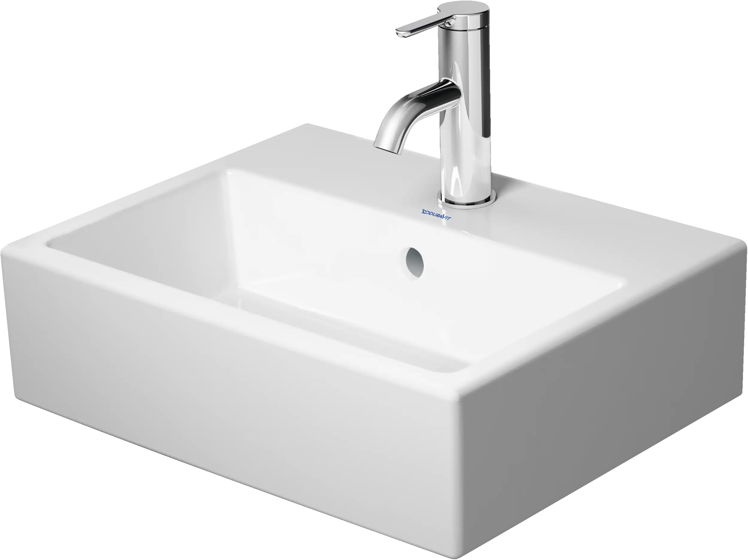 Duravit Vero 15 3/4'' Rectangular Wall Mounted Sink in White with Single Faucet Hole and with Overflow
