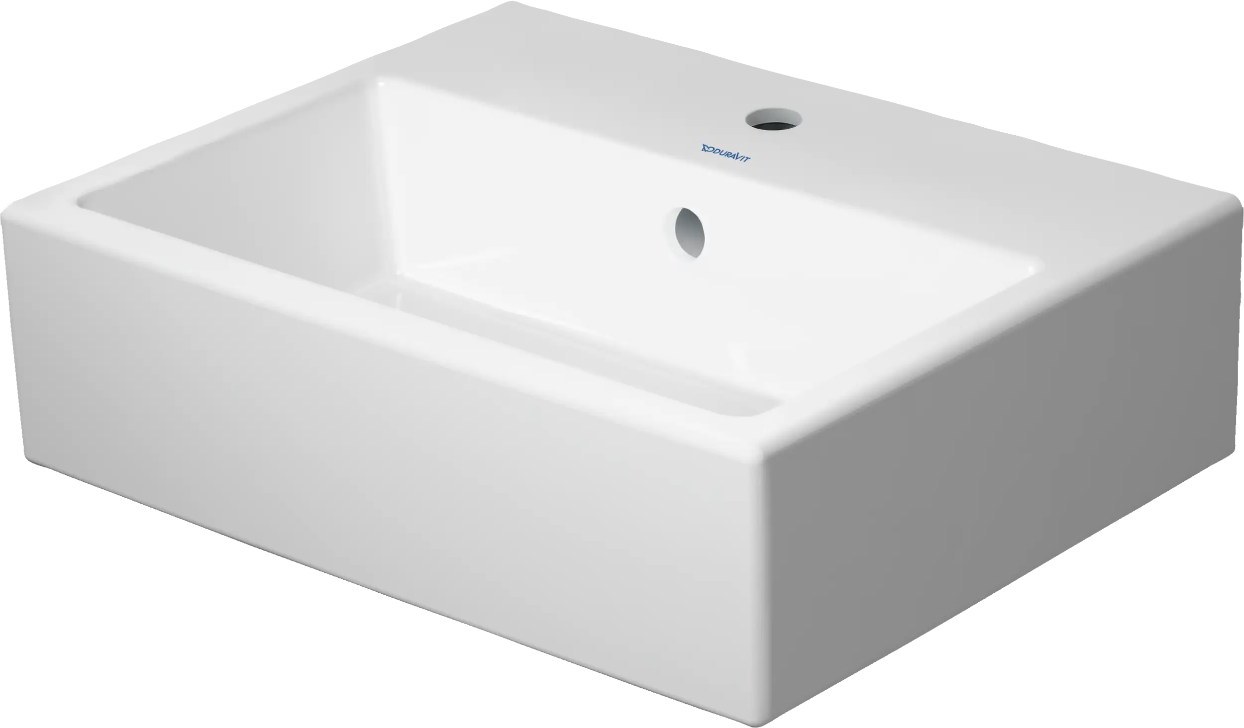 Duravit Vero 15 3/4'' Rectangular Wall Mounted Sink in White with Single Faucet Hole and with Overflow