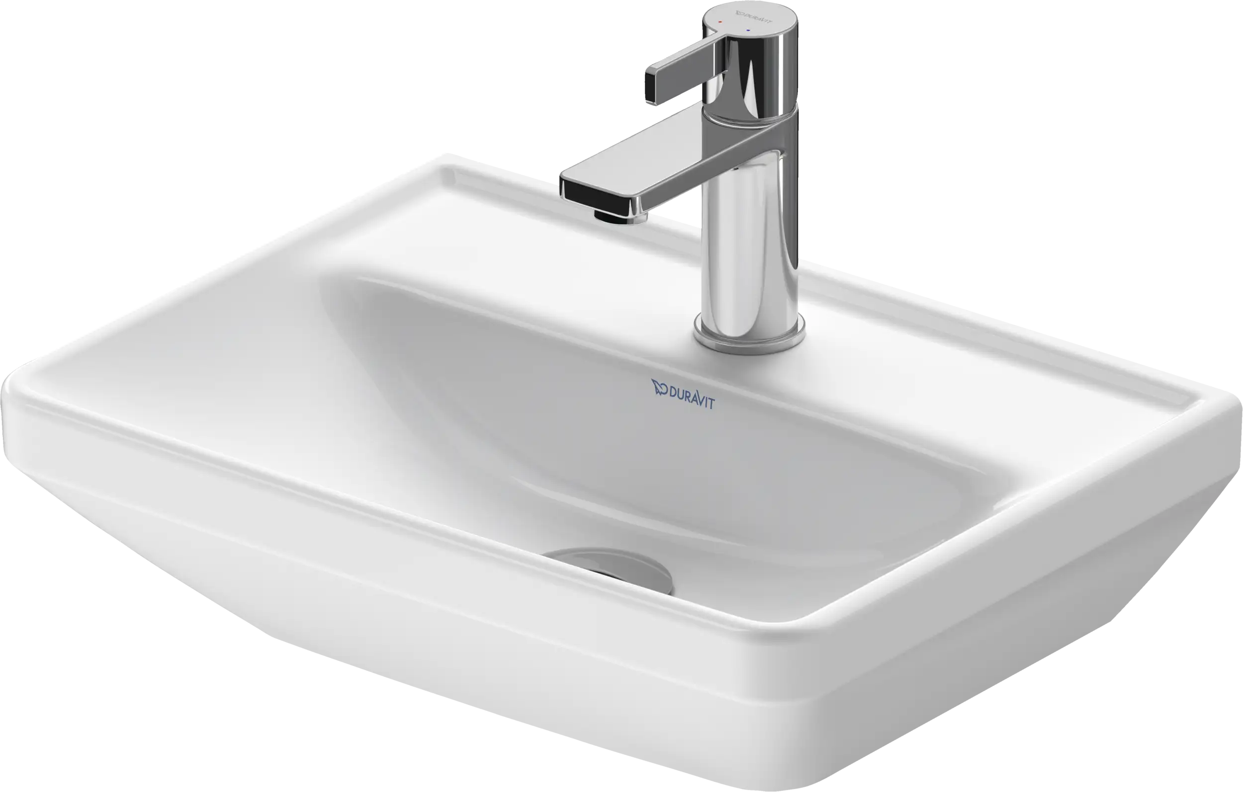 Duravit D-Neo 17 3/4'' Rectangular Wall Mounted Sink in White with Single Faucet Hole and