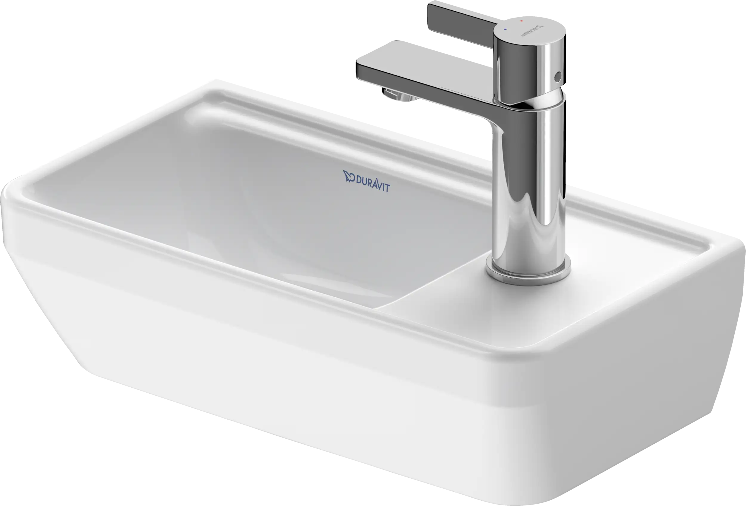 Duravit D-Neo 15 3/4'' Rectangular Wall Mounted Sink in White with Single Faucet Hole and