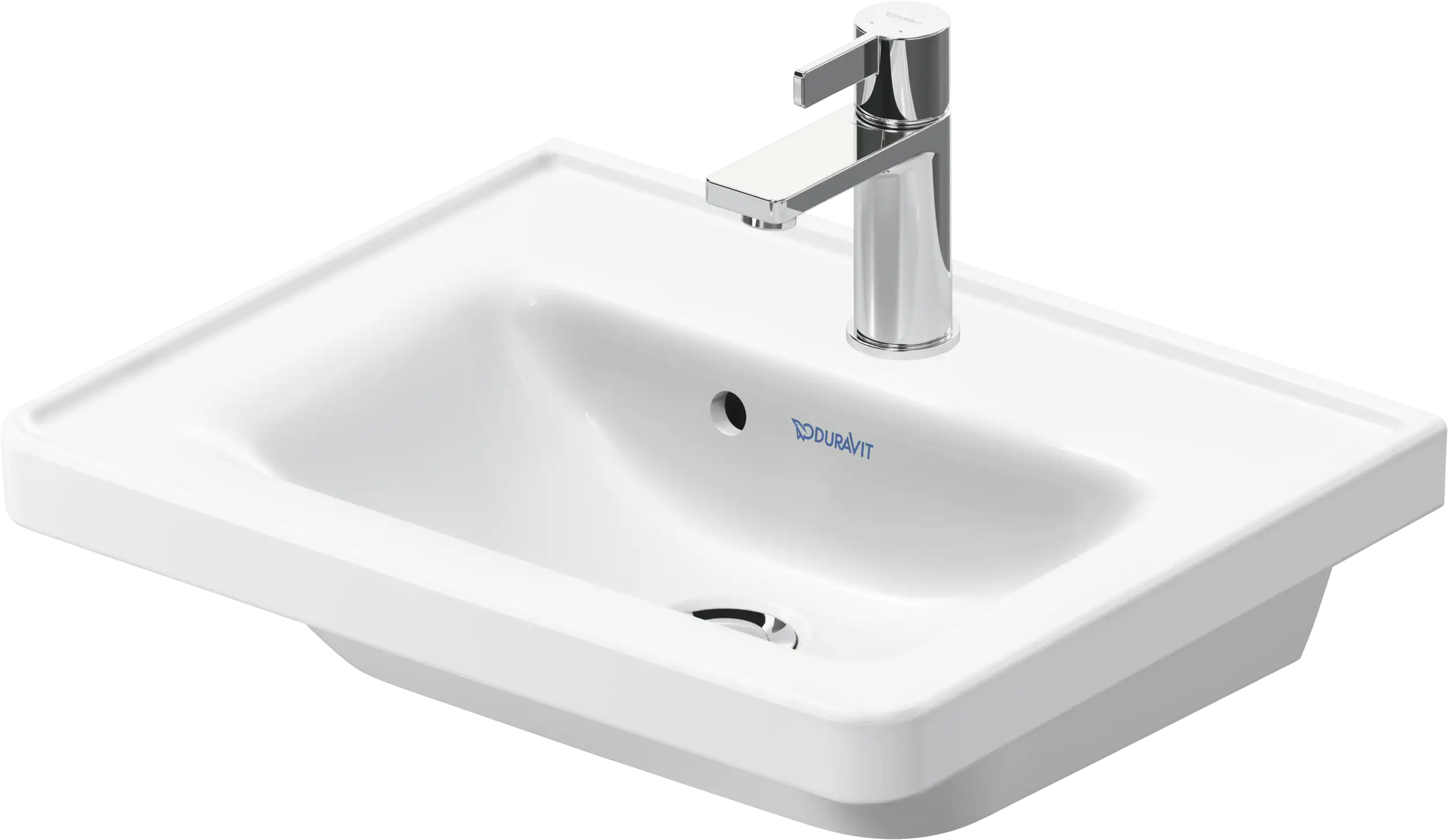 Duravit D-Neo 19 5/8'' Rectangular Wall Mounted Sink in White with Single Faucet Hole and with Overflow