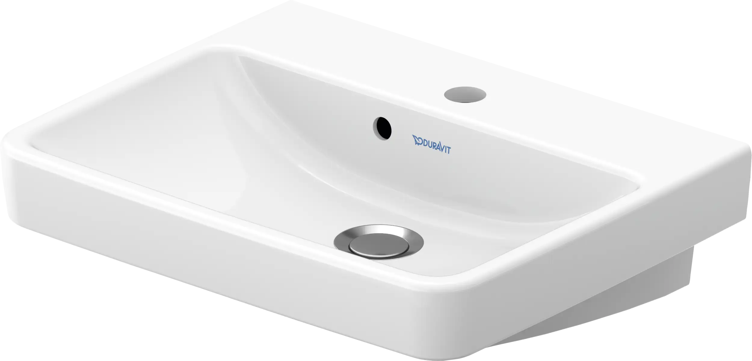 Duravit No.1 19 5/8'' Rectangular Wall Mounted Sink in White with Single Faucet Hole and with Overflow