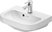 Duravit D-Code 13 1/4'' Round Wall Mounted Sink in White with Single Faucet Hole and with Overflow