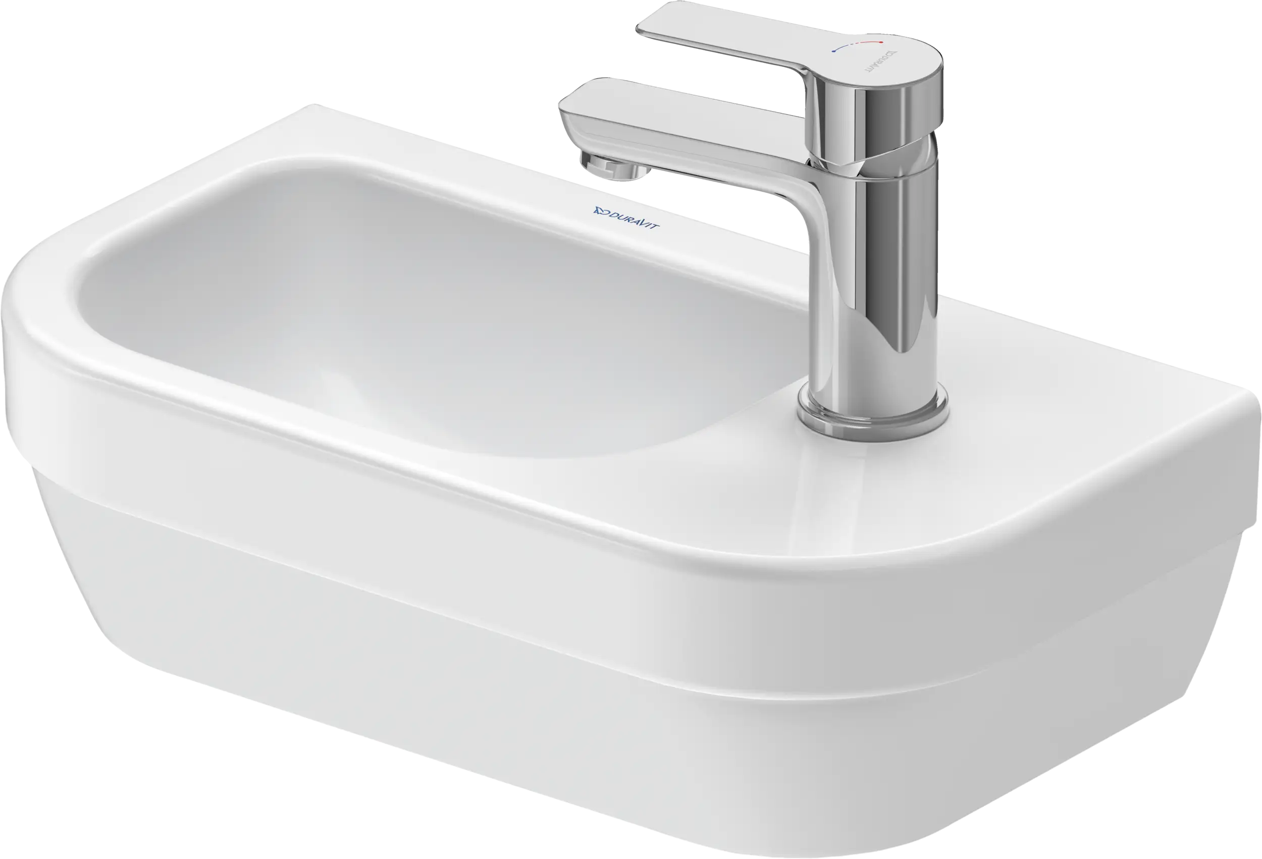 Duravit D-Code 8 5/8'' Round Wall Mounted Sink in White with Single Faucet Hole and