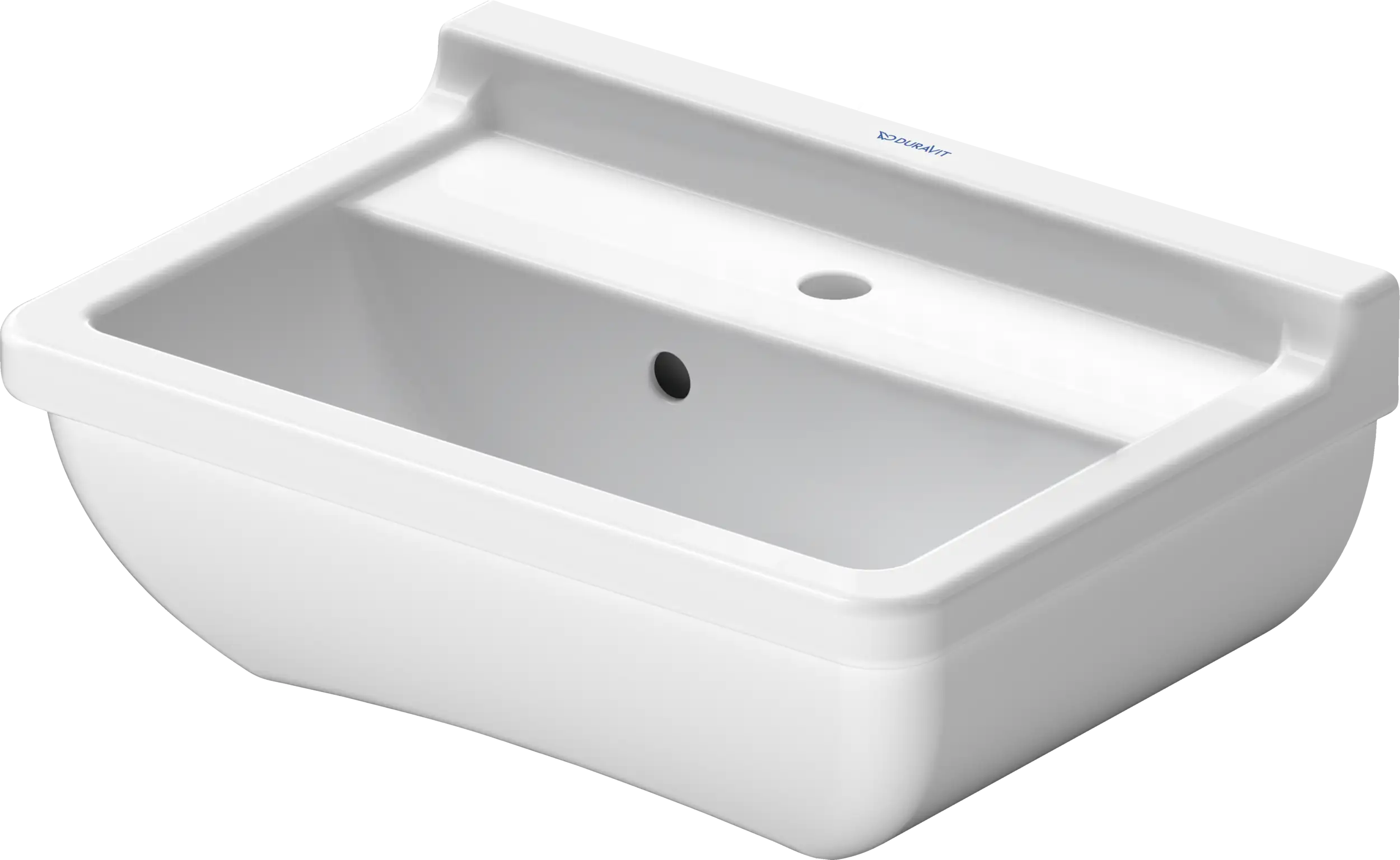 Duravit Starck 3 17 3/4'' Rectangular Wall Mounted Sink in White with Single Faucet Hole and with Overflow