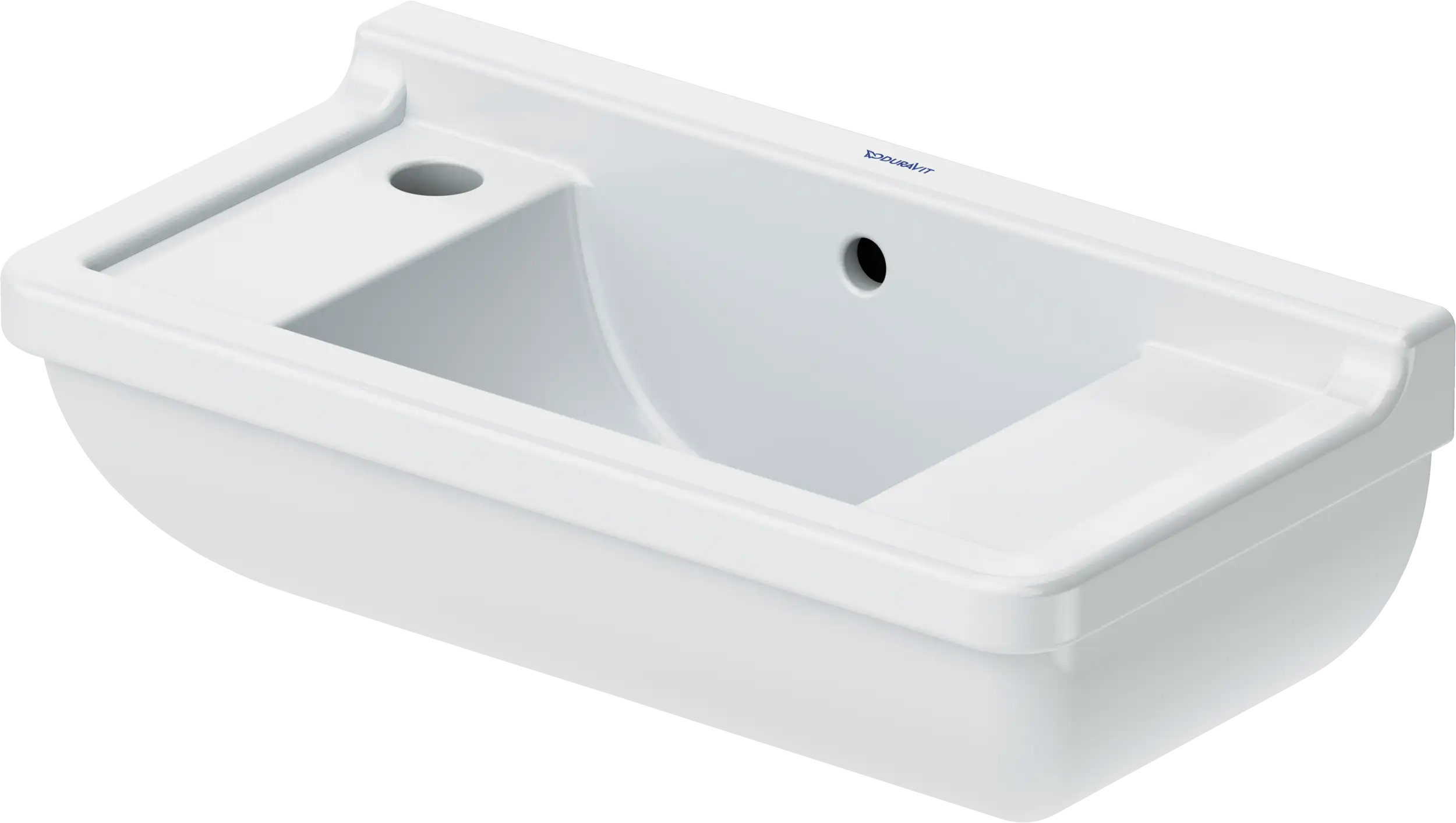 Duravit Starck 3 19 5/8'' Rectangular Wall Mounted Sink in White with Single Faucet Hole and with Overflow