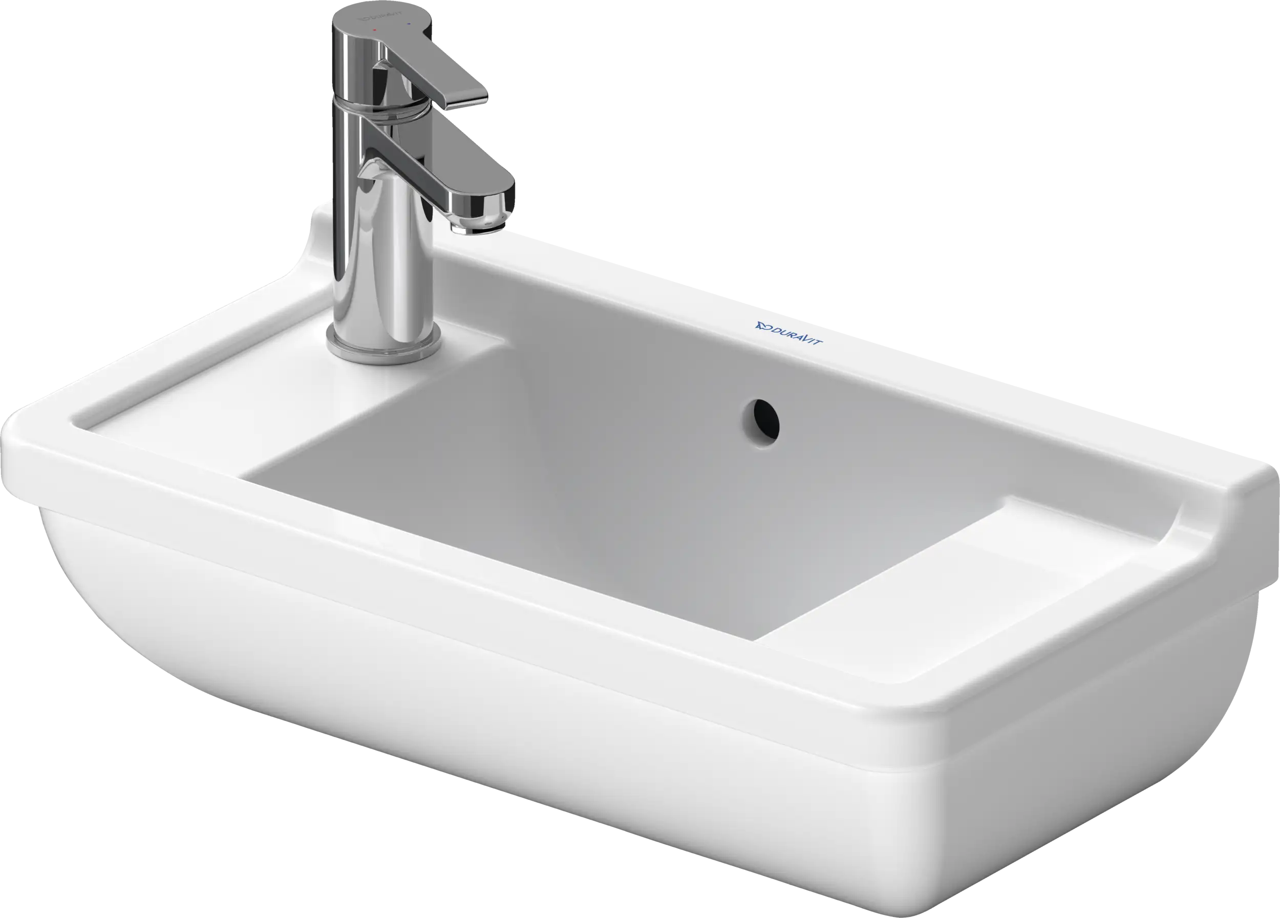 Duravit Starck 3 19 5/8'' Rectangular Wall Mounted Sink in White with Overflow