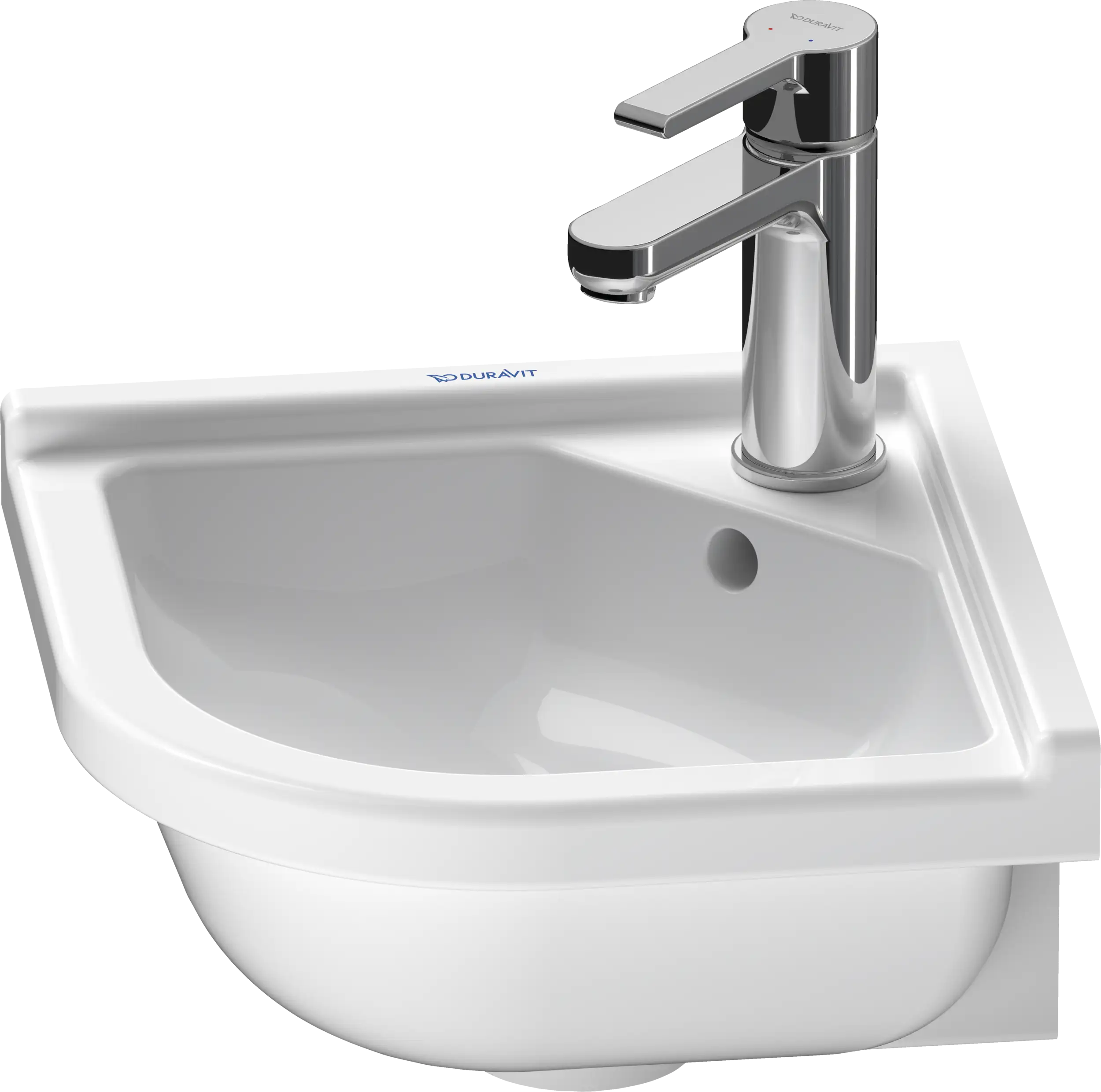 Duravit Starck 3 16 7/8'' Rectangular Wall Mounted Sink in White with Single Faucet Hole and with Overflow