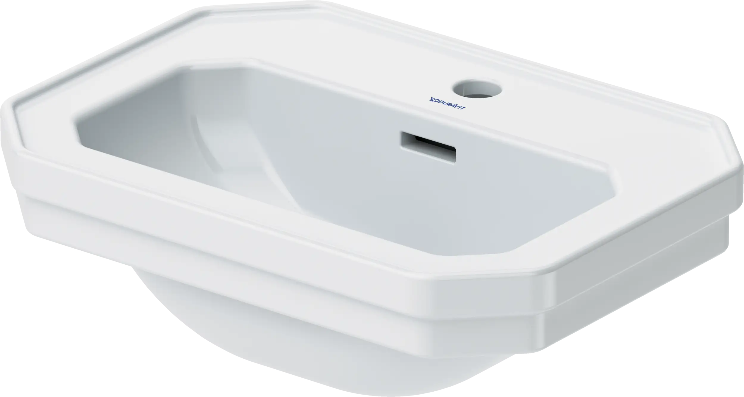 Duravit 1930 series 19 5/8'' Octagonal Wall Mounted Sink in White with Single Faucet Hole and with Overflow